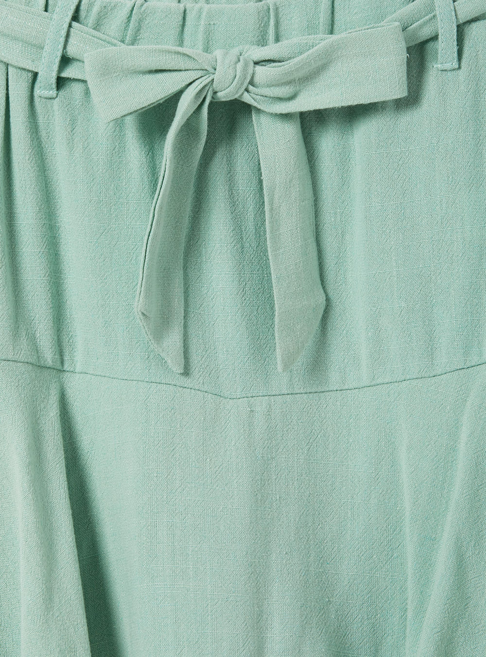 Linen-blend skort with strap, GA3 AQUA GREEN LIGHT