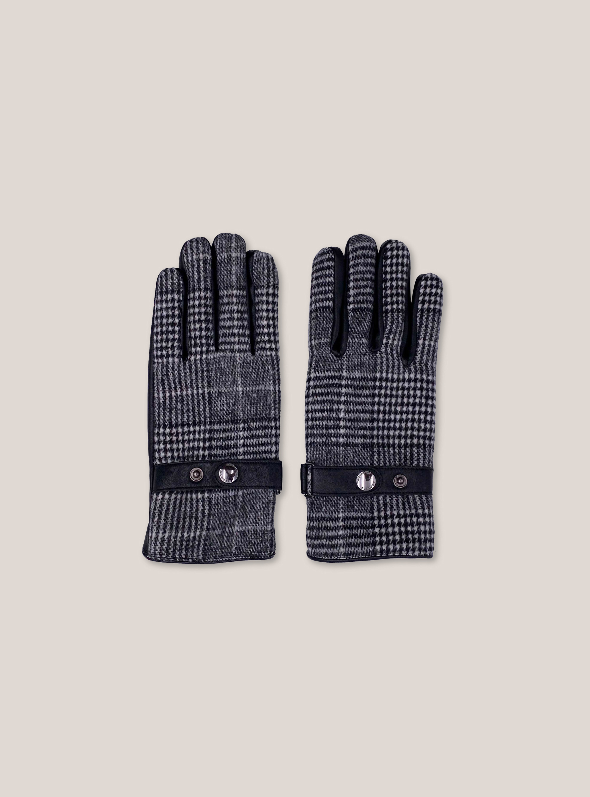Guanti a quadri con bottoni, MULTICOLOR