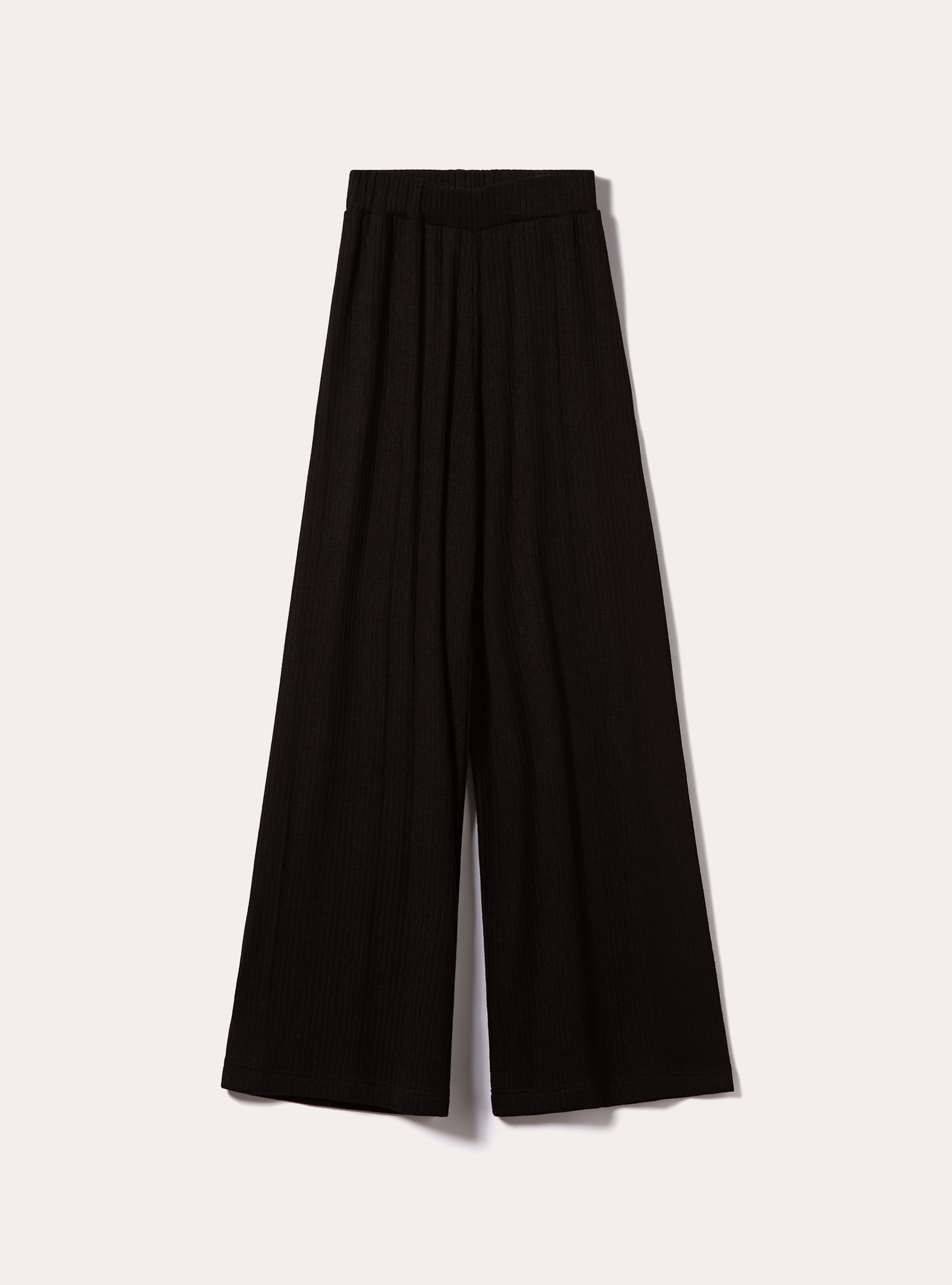 Pantaloni in maglia a palazzo, BK1 BLACK