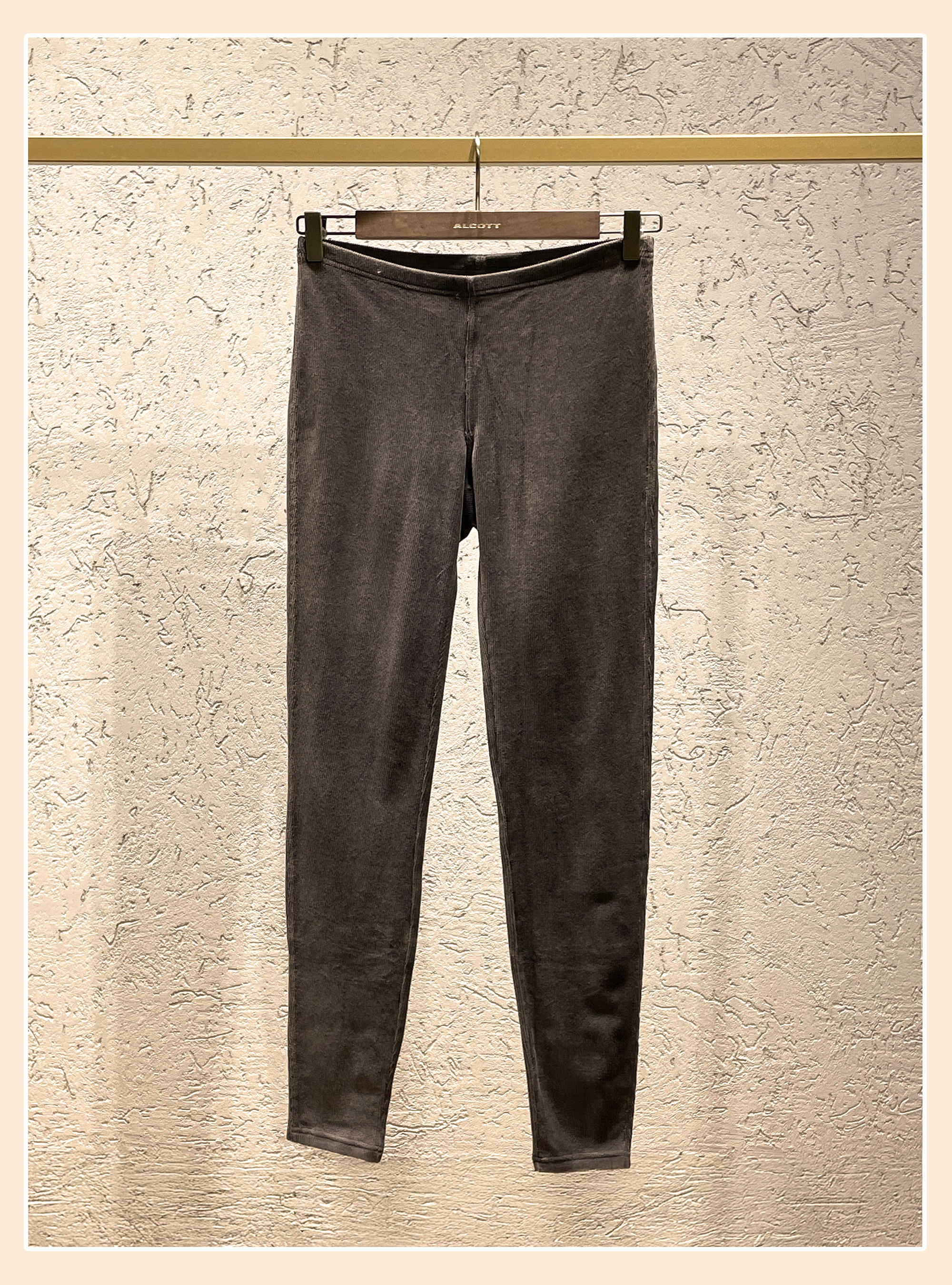 Ribbed leggings, BROWN