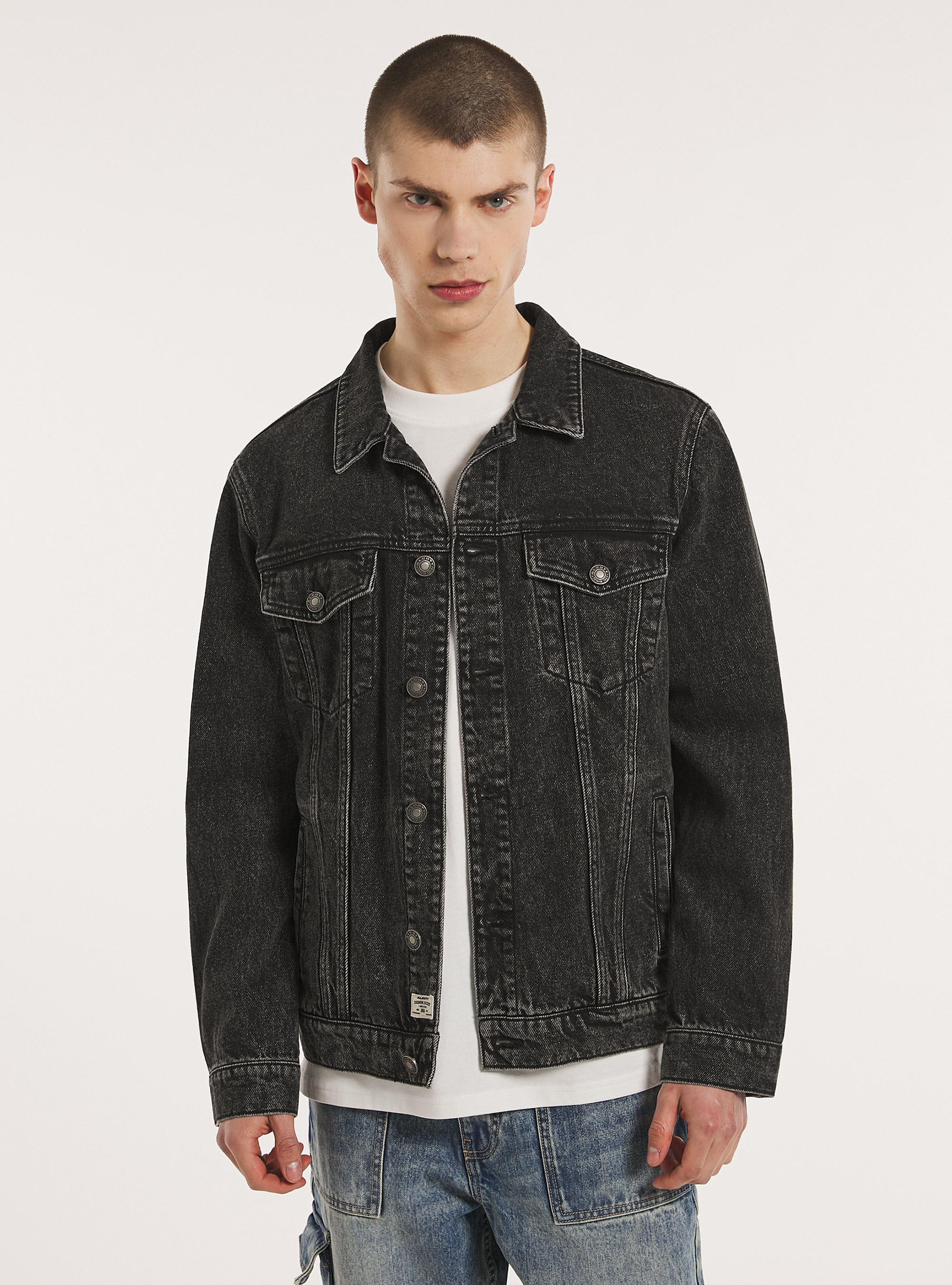 Regular fit denim jacket, D000 BLACK