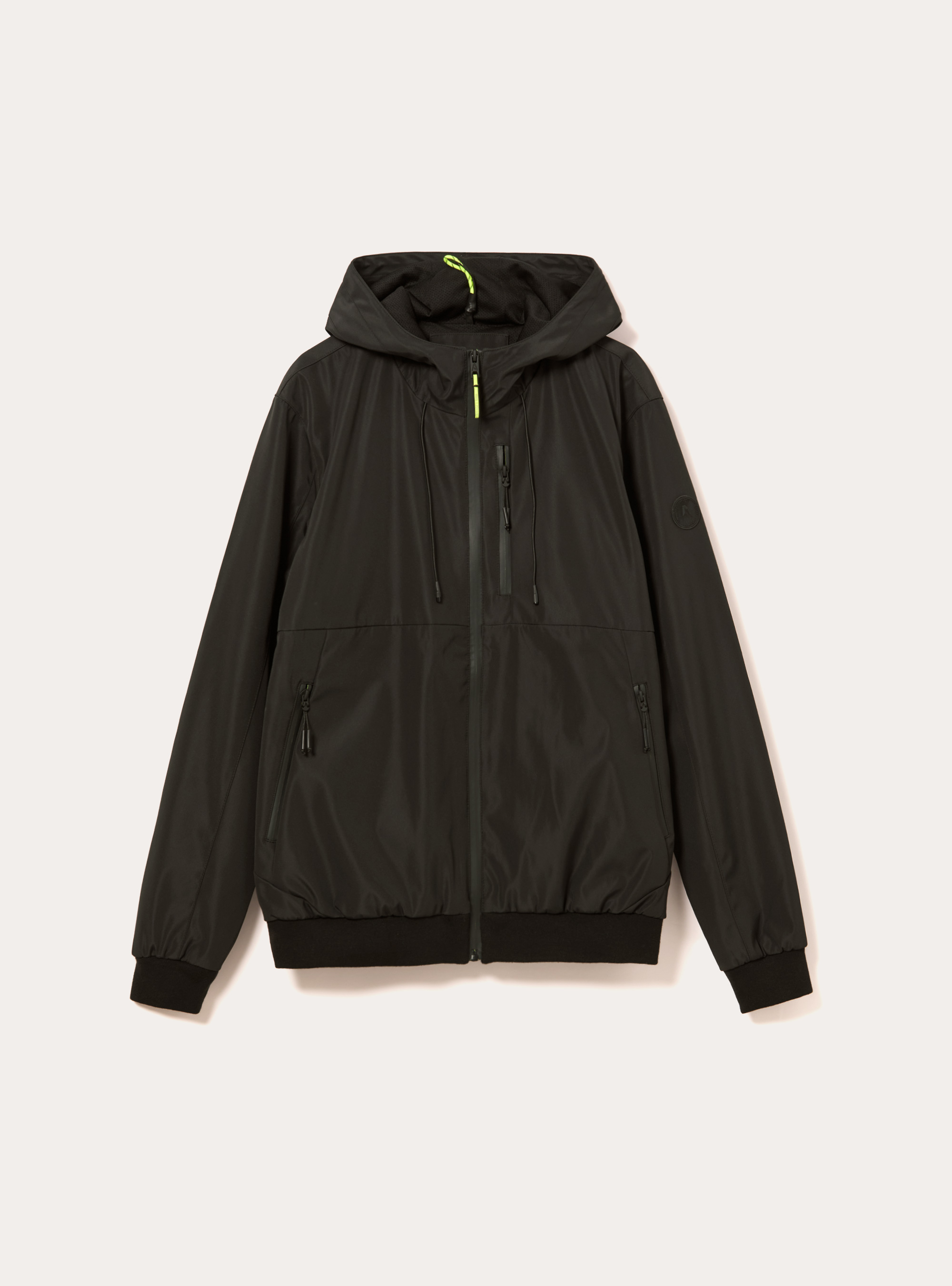 Blouson coupe-vent à capuche, BK1 BLACK