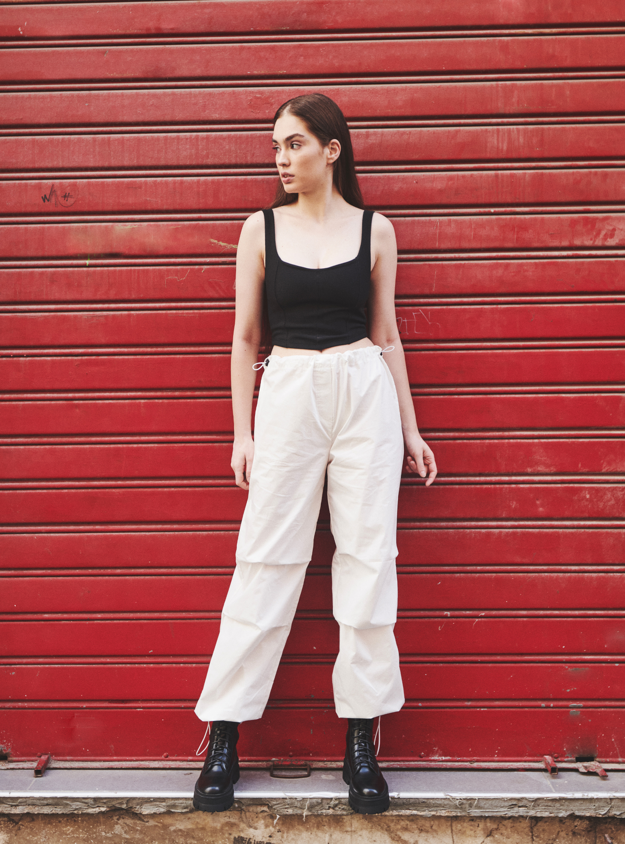 【WONDER WONDER】Allben Pintuck Parachute Two-Way Pants wonderwonder - ZON PINTUCK WIDE CARGO TWO WAY COTTON PANTS
