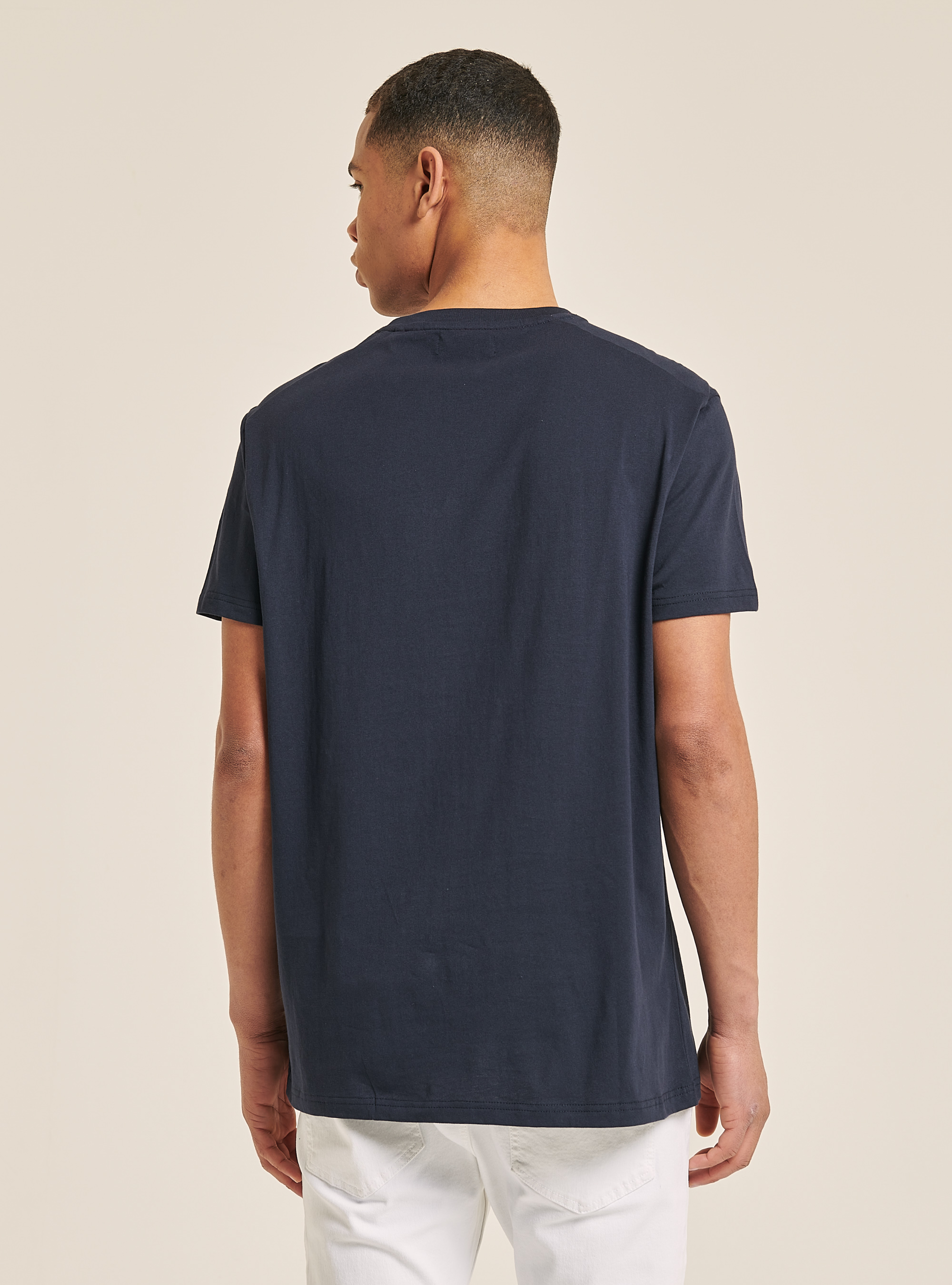 Cotton T-shirt with print, AZUL