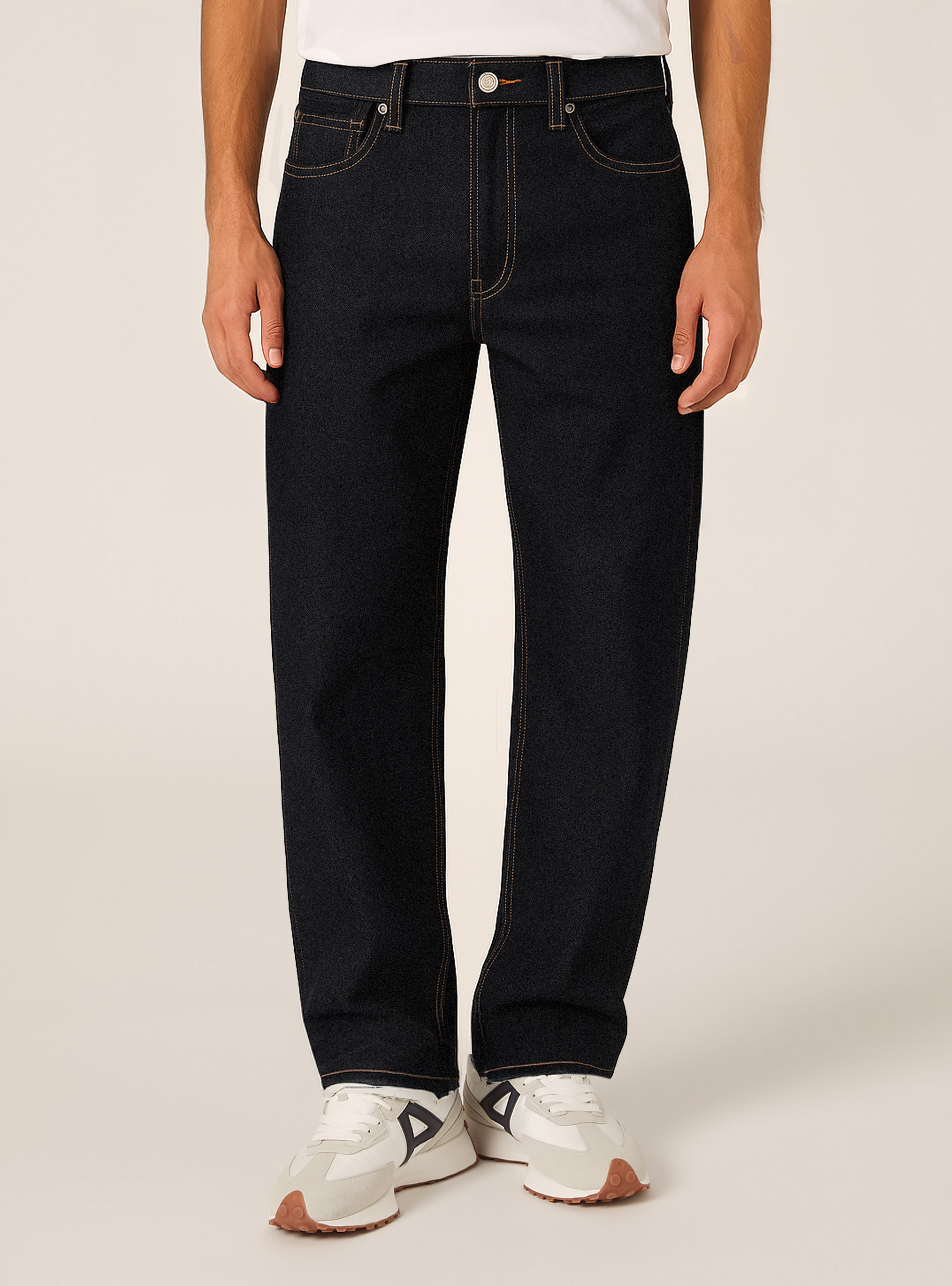 Jeans coupe fuselée, D001 DEEP BLUE