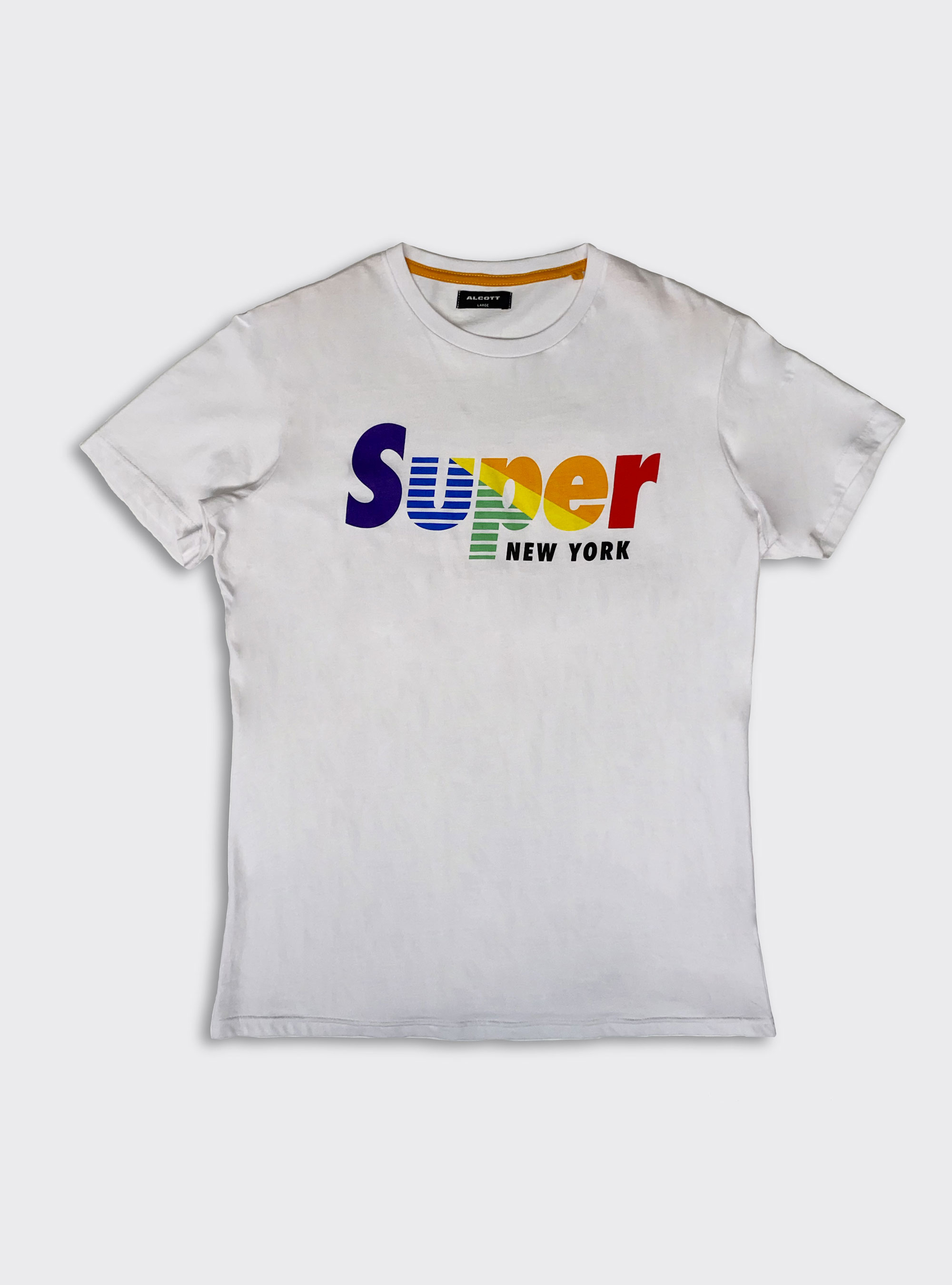 T-Shirt mit mehrfarbigem Aufdruck, C099 WHITE