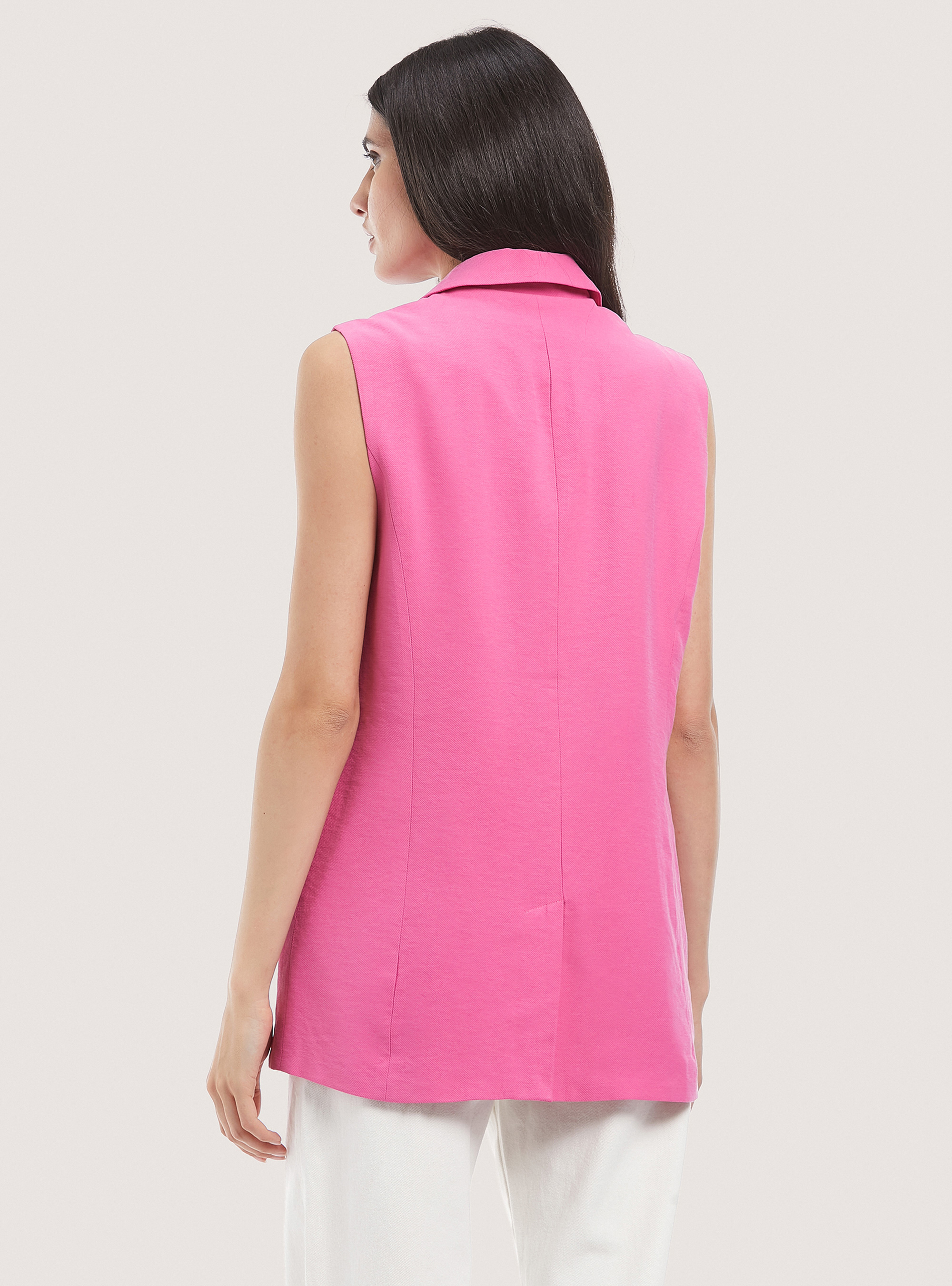 Vest with lapels and pockets, FX2 FUXIA MEDIUM