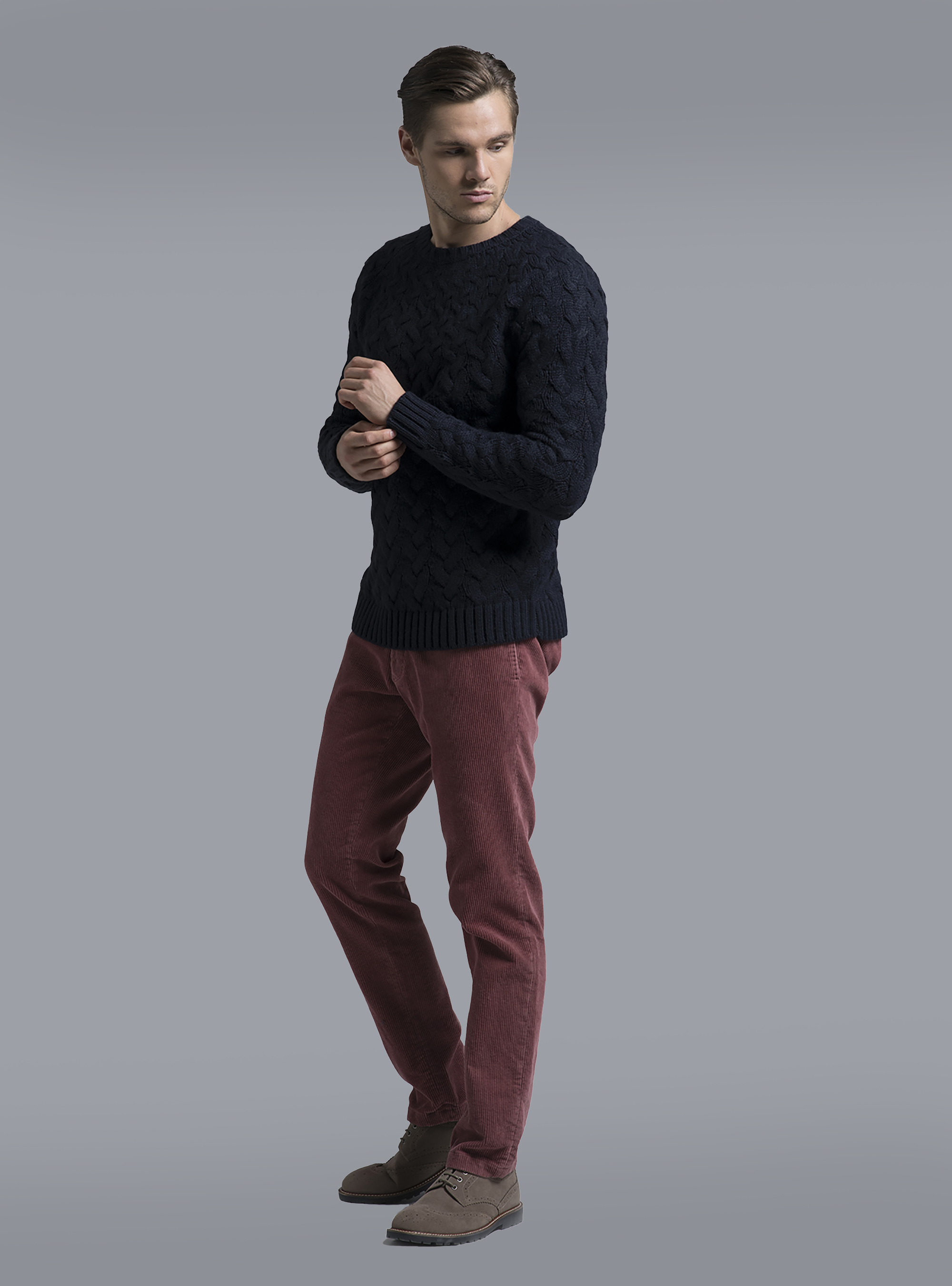 Maglia con trecce, BLUE NAVY