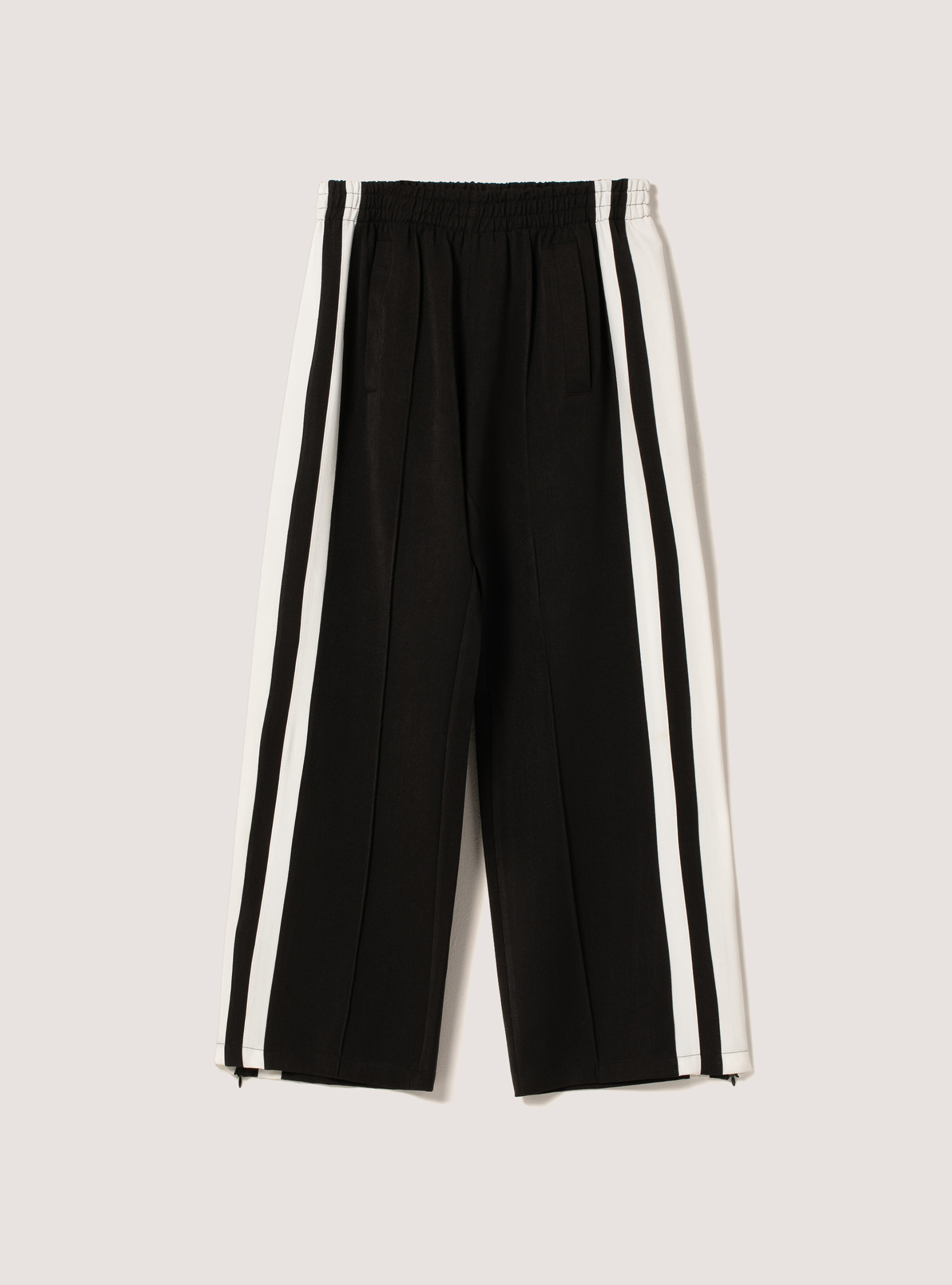Jogger trousers with side bands, BK1 BLACK