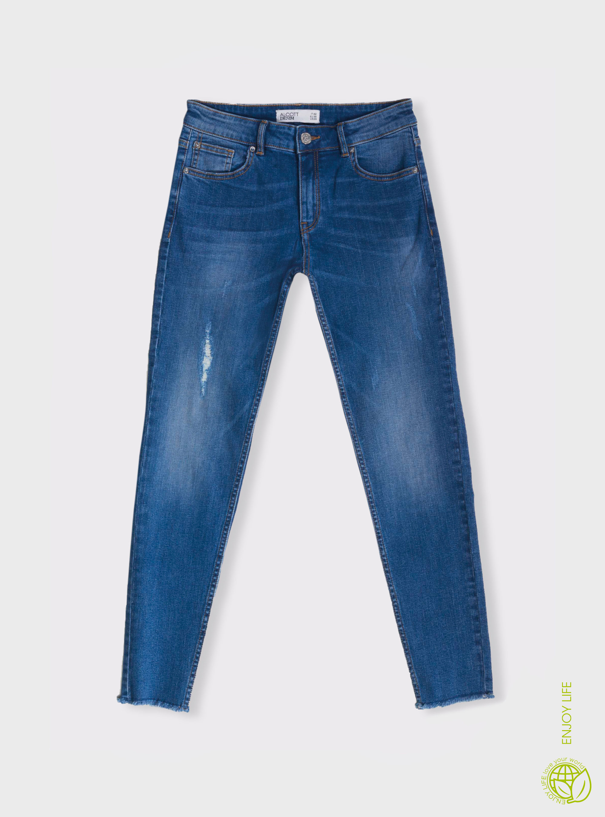 Jean skinny en coton bio, C284 AZZURRE