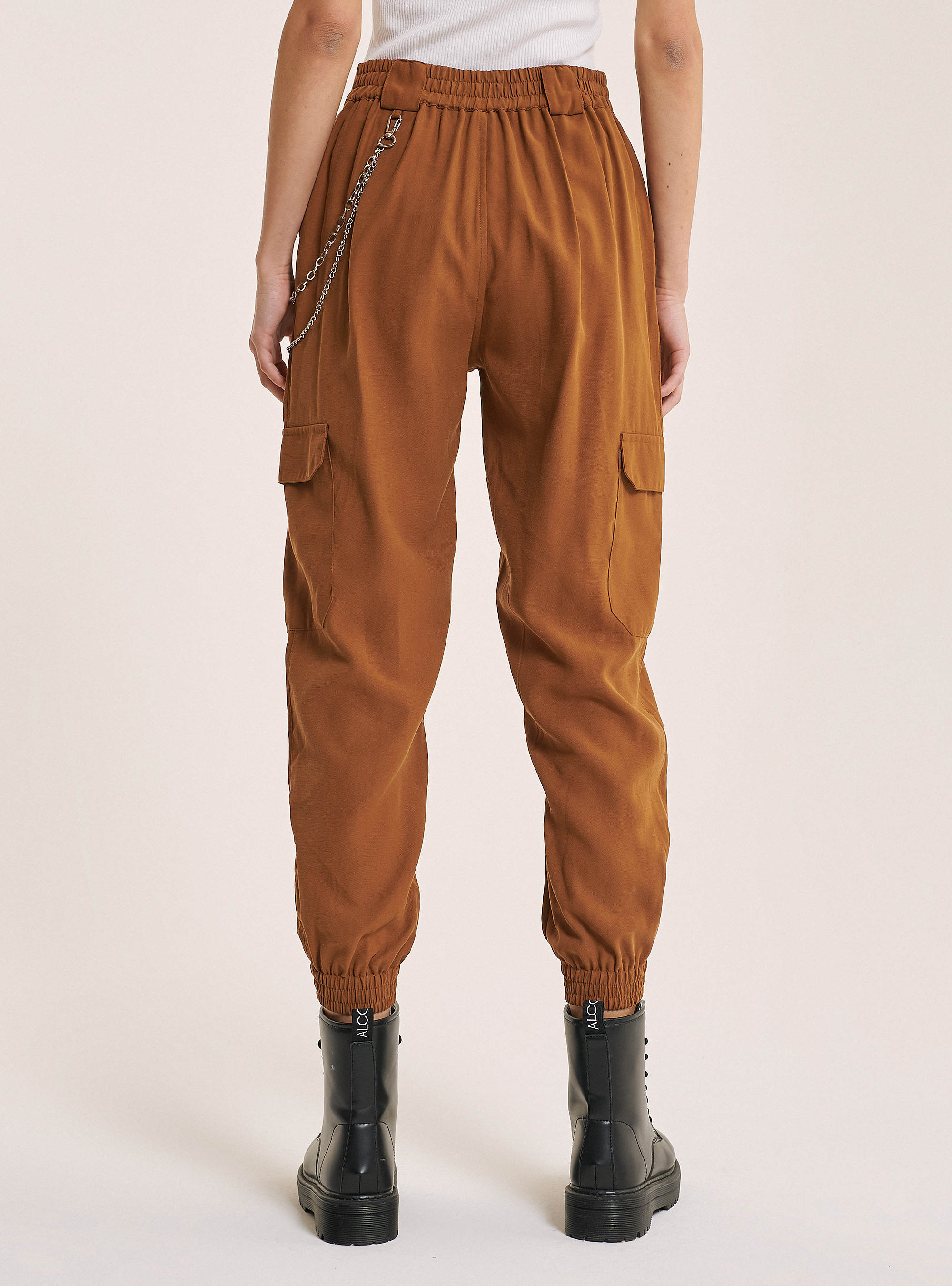 Komfort-Fit Hose mit Seitentaschen und Kette, C5572 TOBACCO