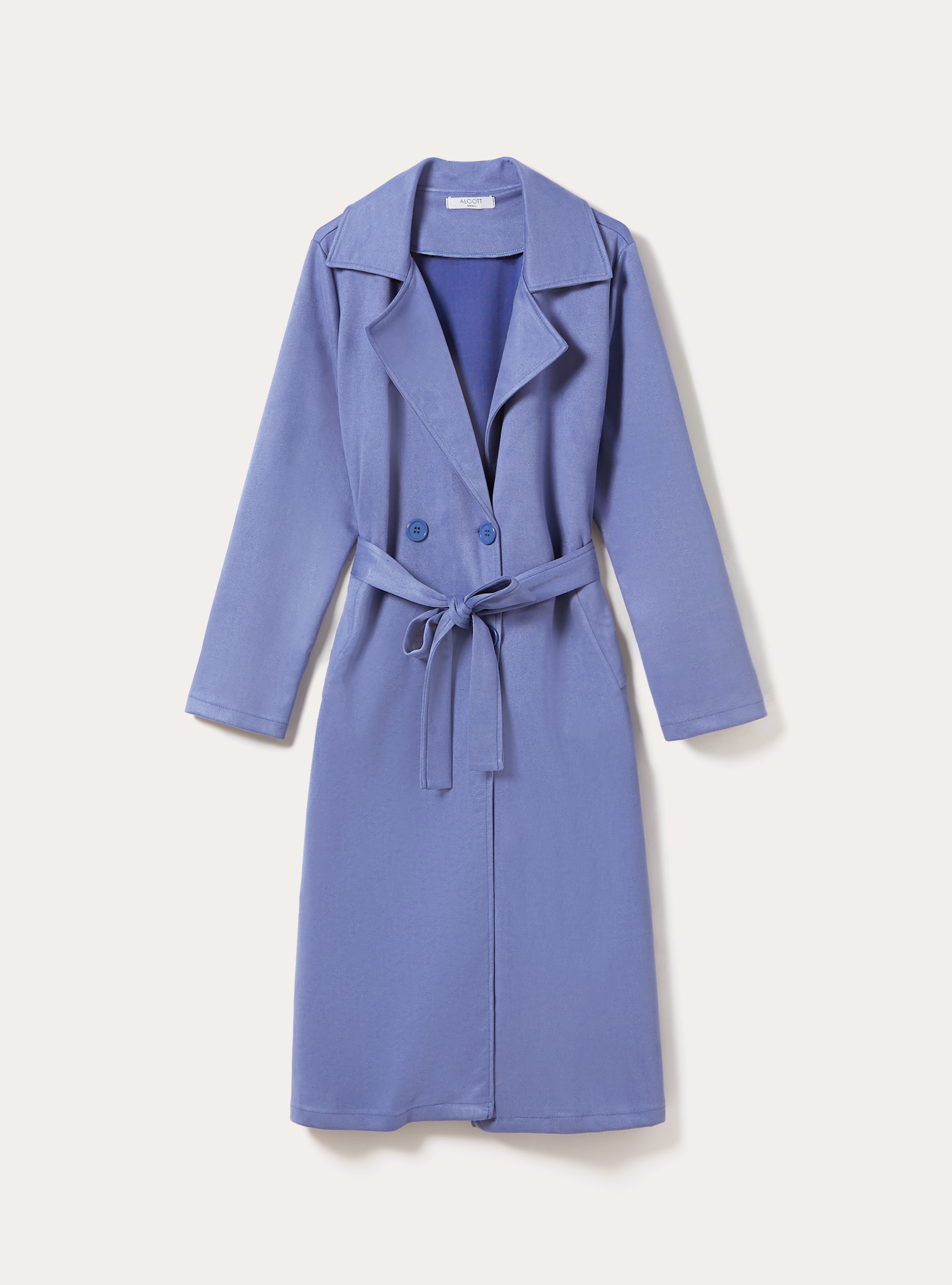 Trench-coat en daim avec ceinture, AZ2 AZURE MEDIUM