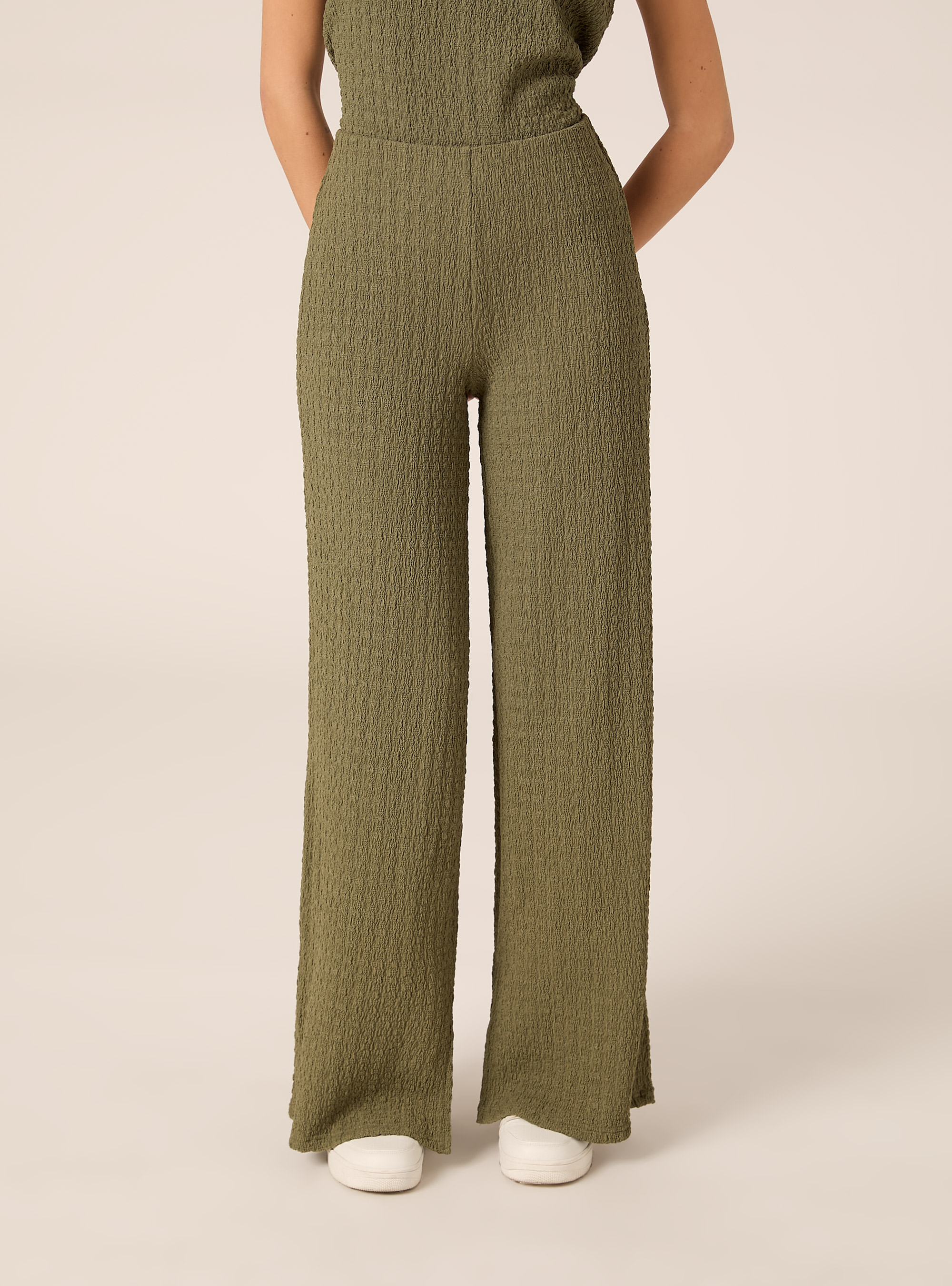 Pantaloni in tessuto waffle, KY2 KAKY MEDIUM