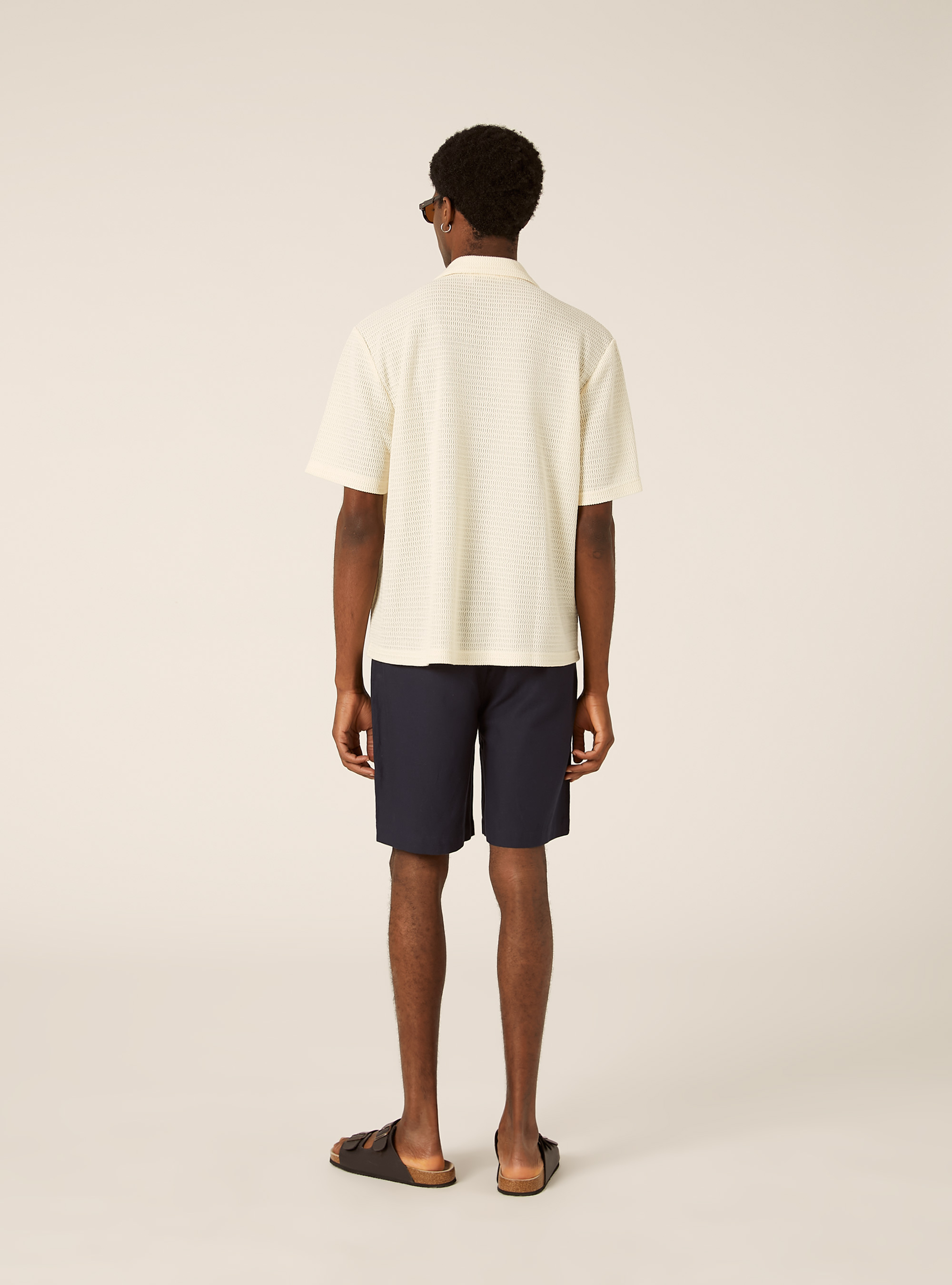 Camicia bowling regular fit effetto rete, WH1 OFF WHITE