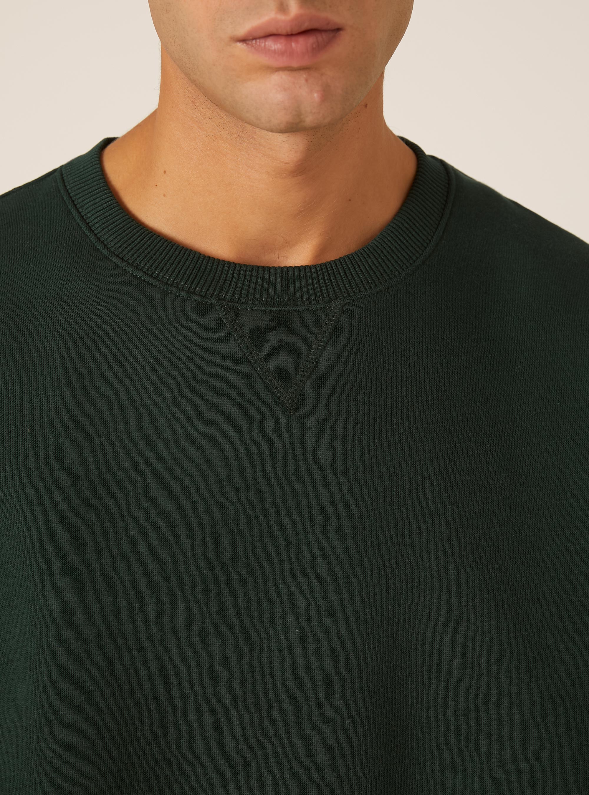 Solid color crew neck sweatshirt, GN1 GREEN DARK