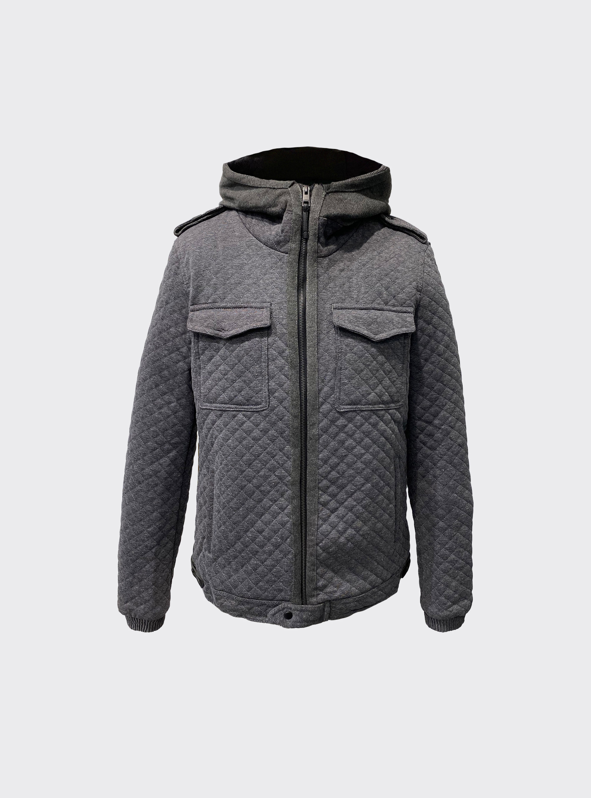 Giubbotto con cappuccio punto Milano, GREY MELANGE