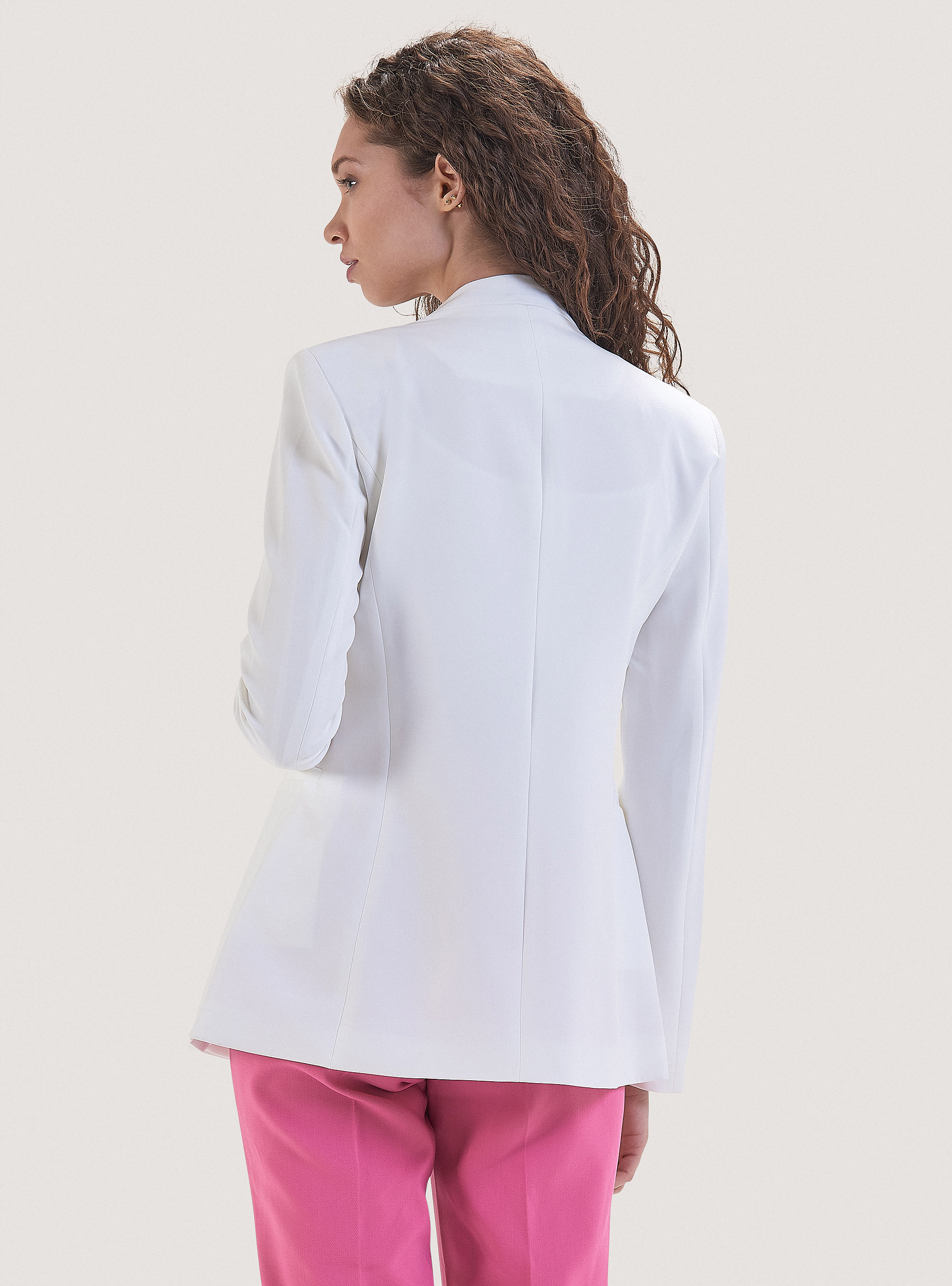 Plain-coloured blazer, WH1 OFF WHITE