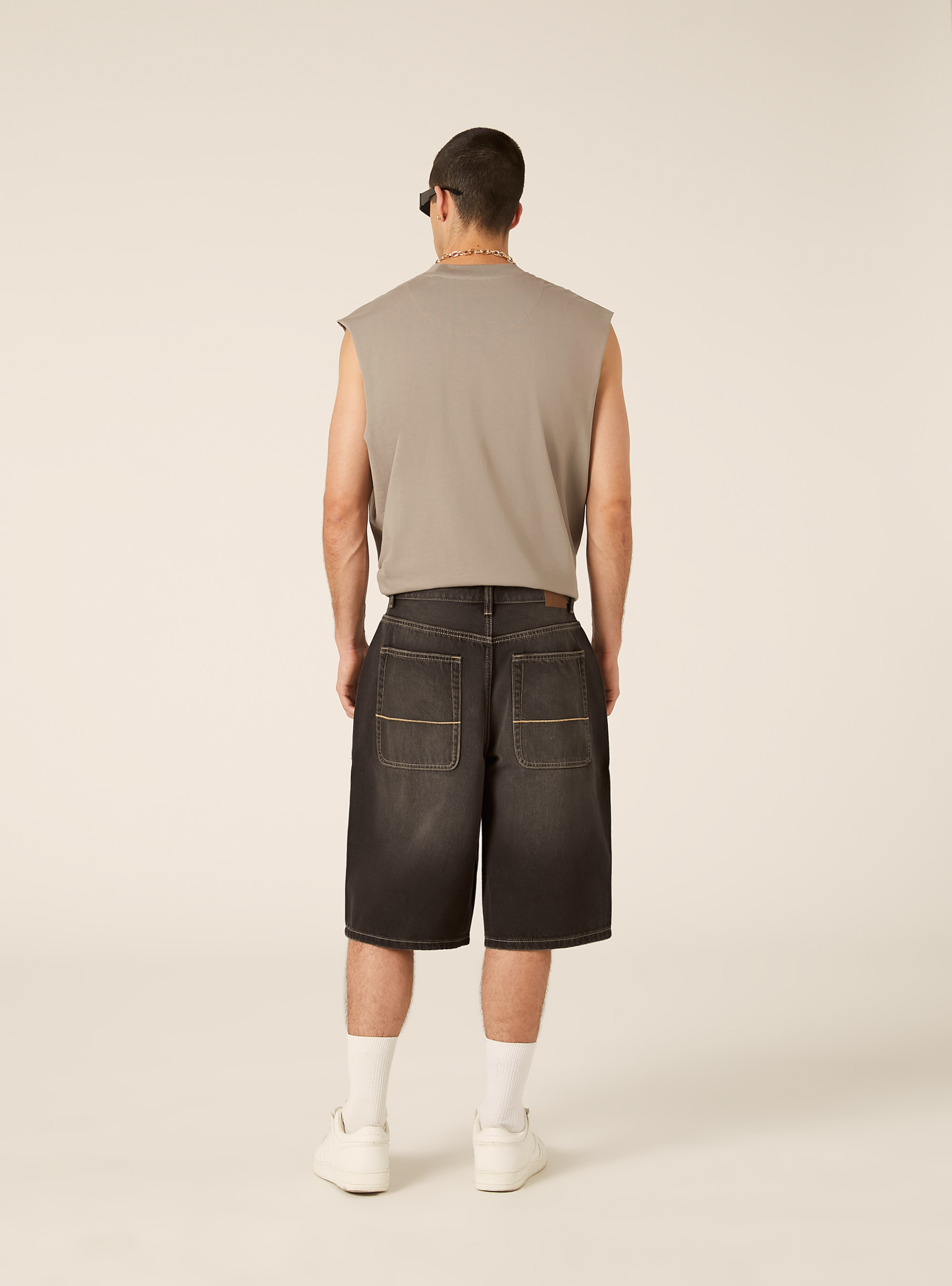 Bermuda in denim skater, D000 BLACK