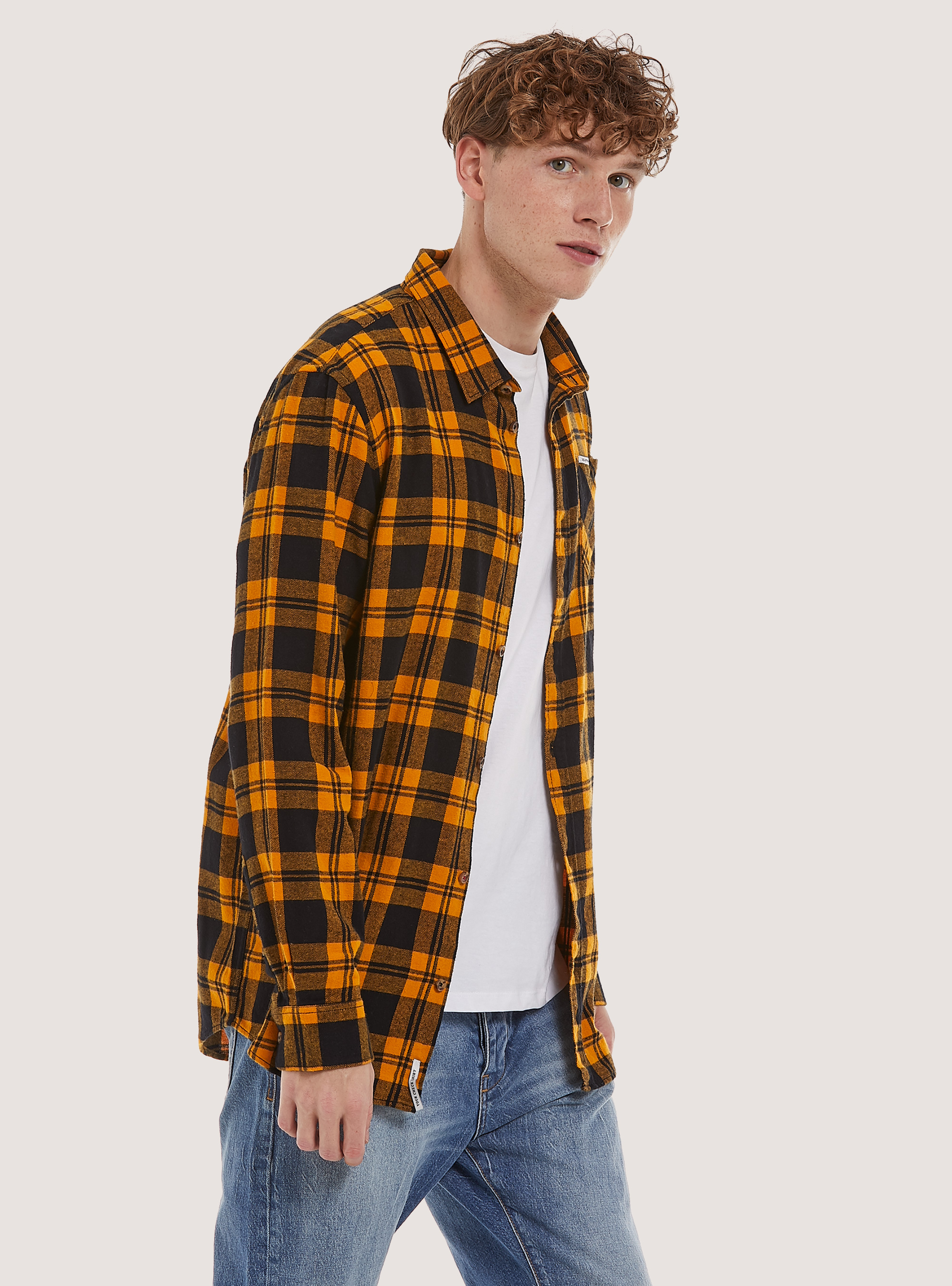 Checked Flannel Shirt, SE2 SENAPE MEDIUM
