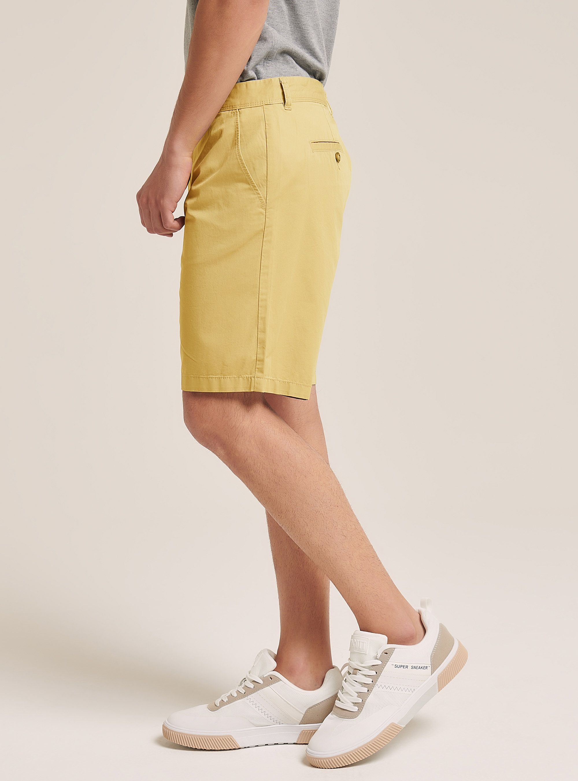 Plain twill Bermuda shorts, C0706 YELLOW