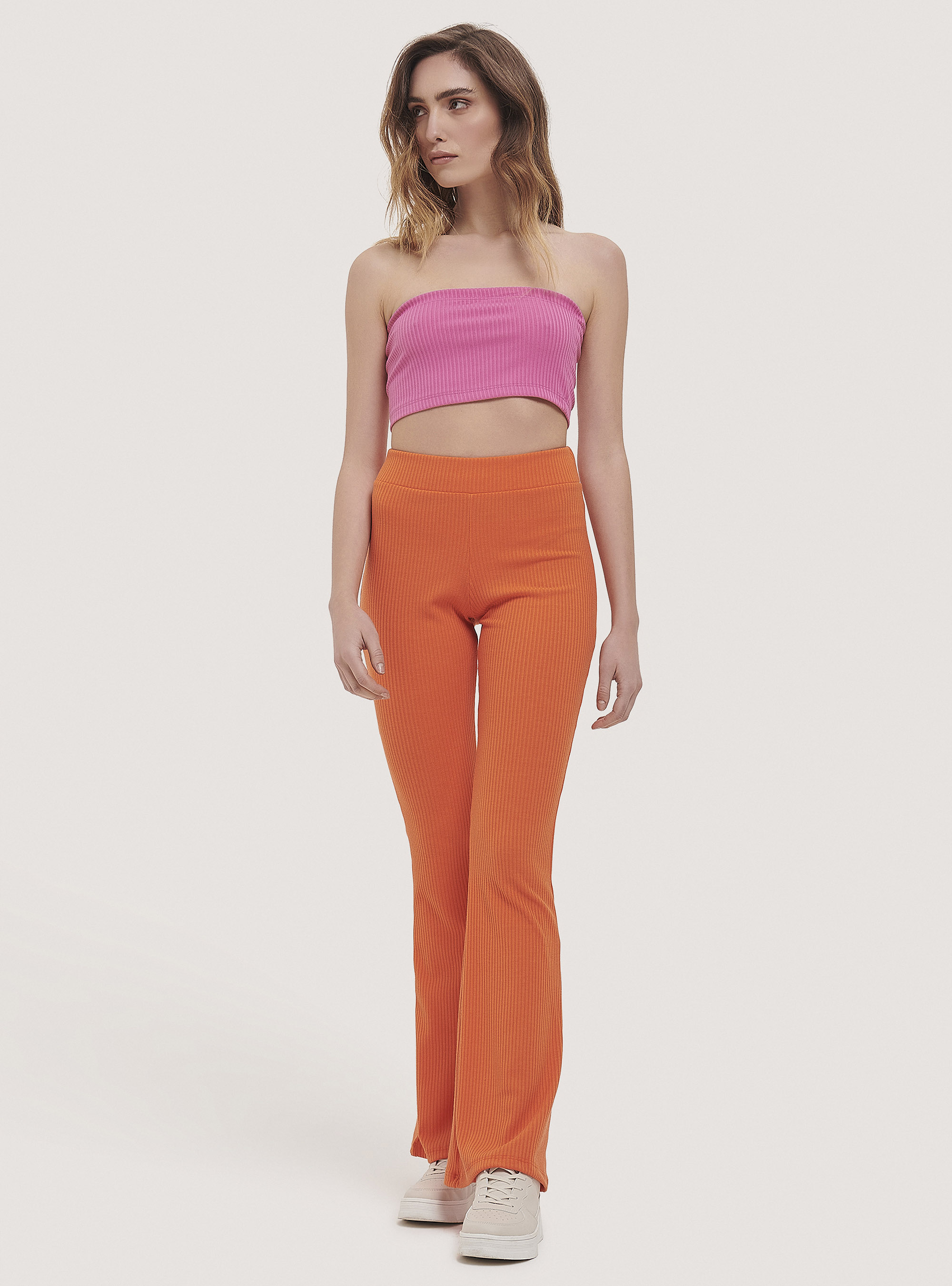 Top bandeau cotel&eacute;, C4430 FUXIA