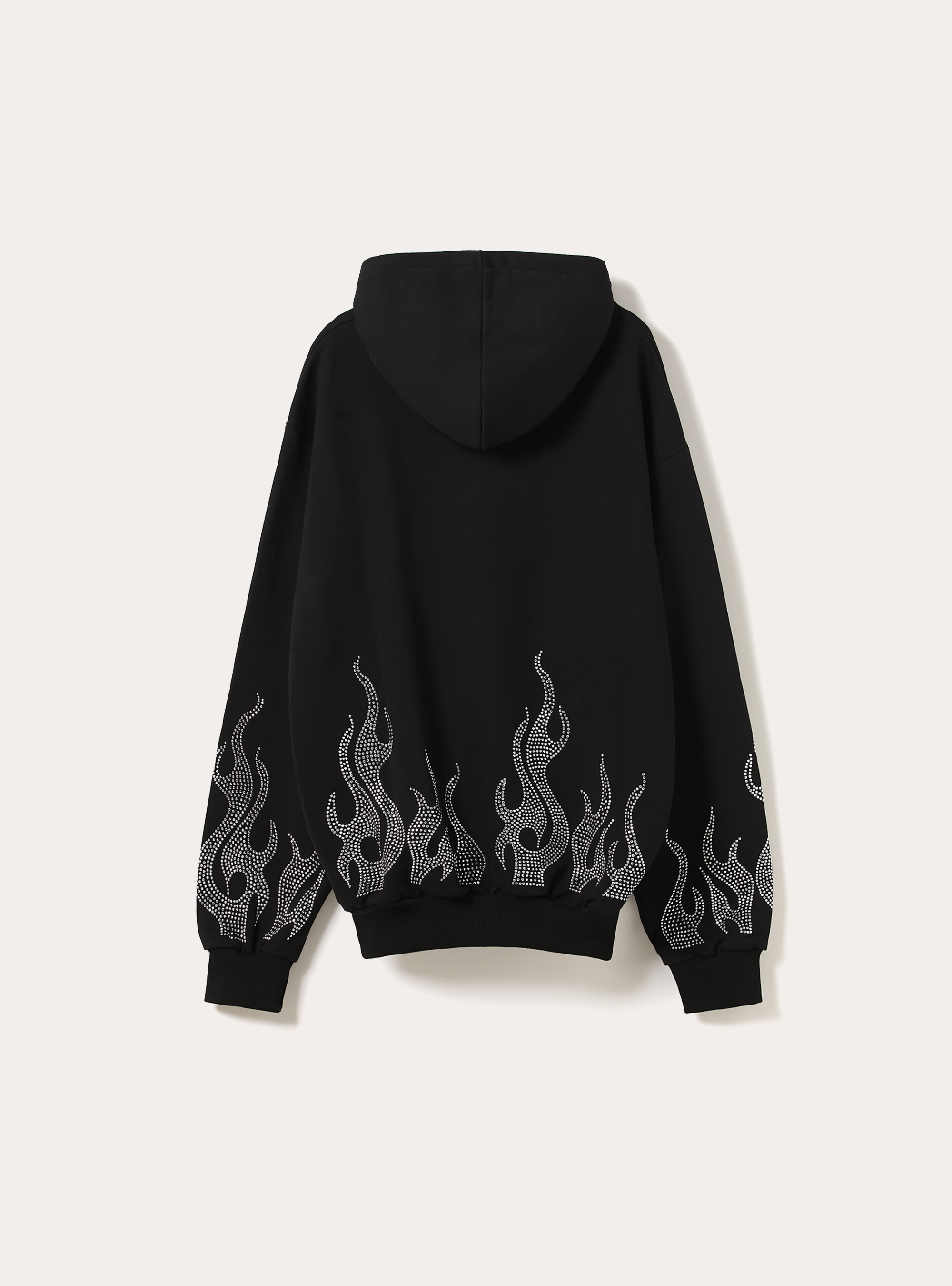 Boxy fit sweatshirt with rhinestones, BK1 BLACK