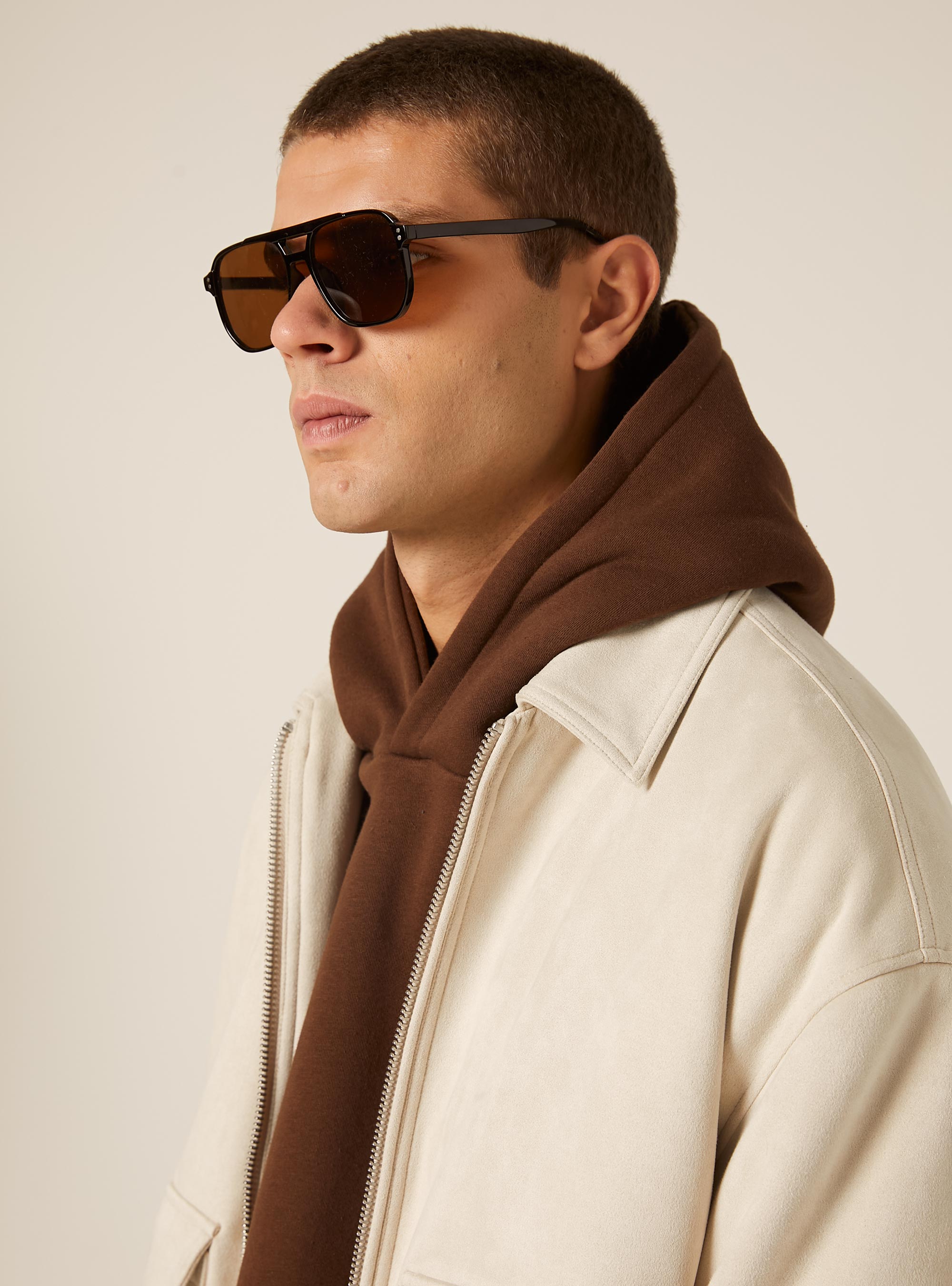 Bomber effetto camoscio boxy fit, SA2 SAND MEDIUM