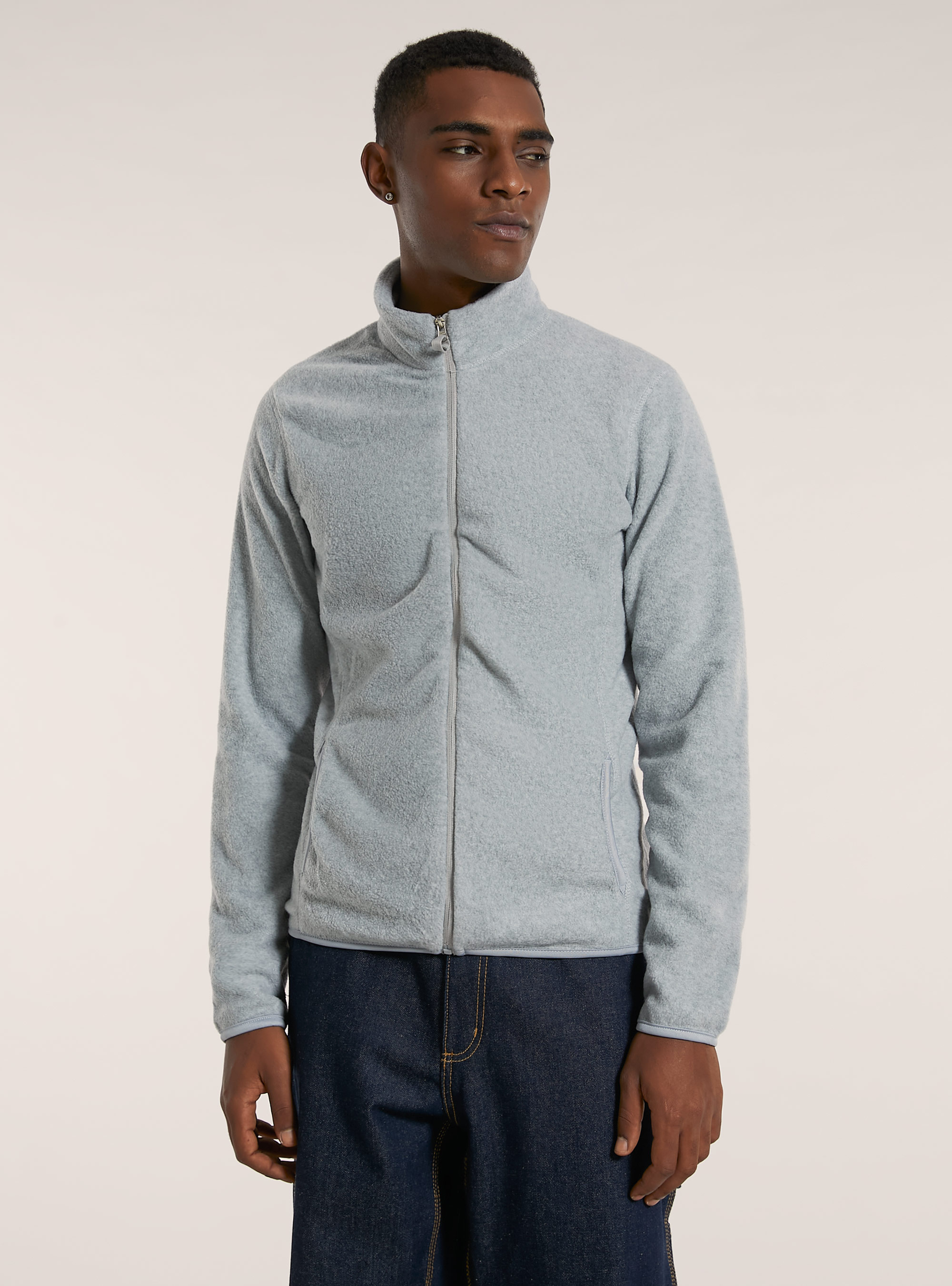 Cardigan polar fleece, MGY2 GREY MEL MEDIUM