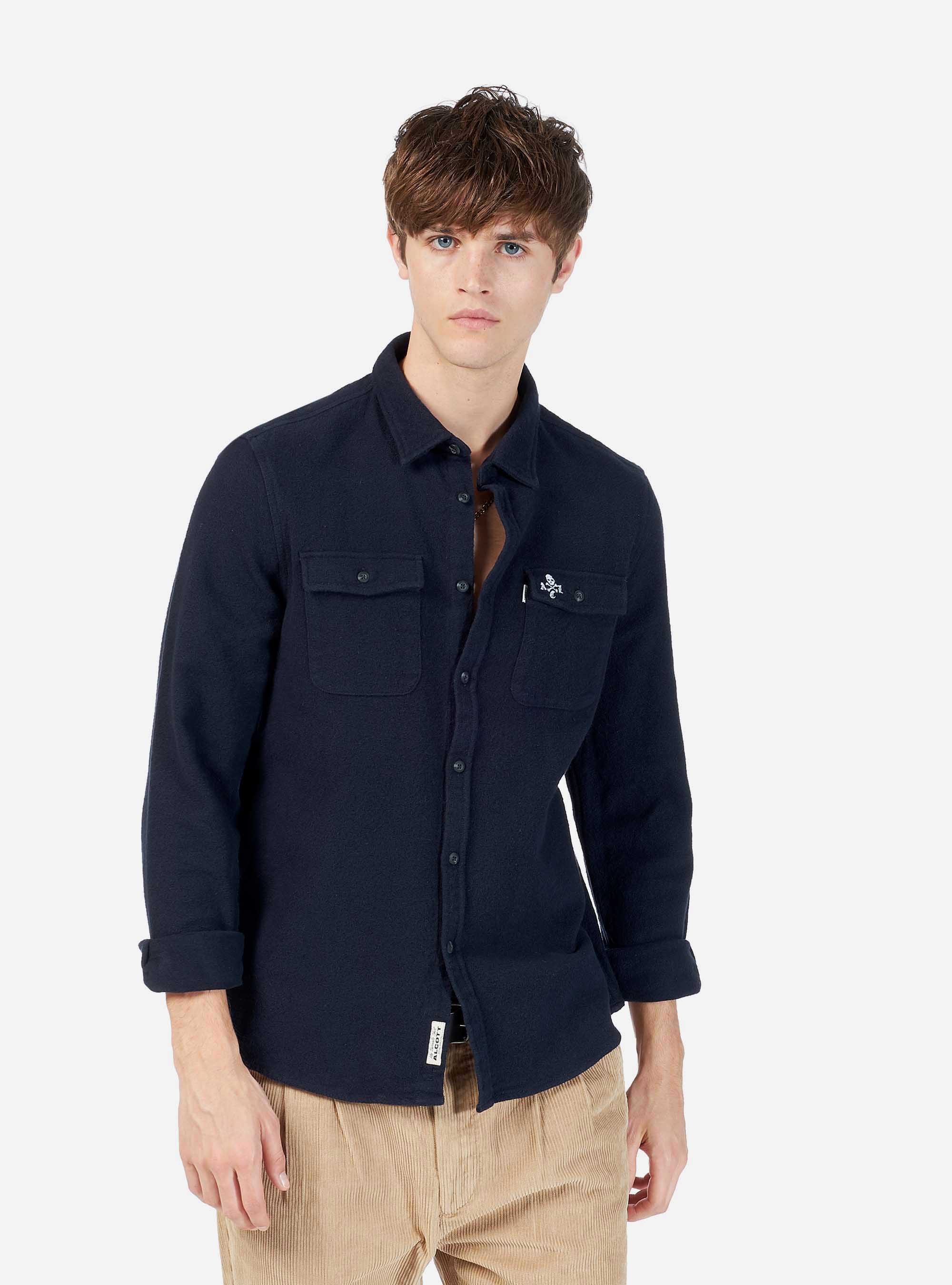 Camisa de manga larga modelo Worker, AZUL MARINO