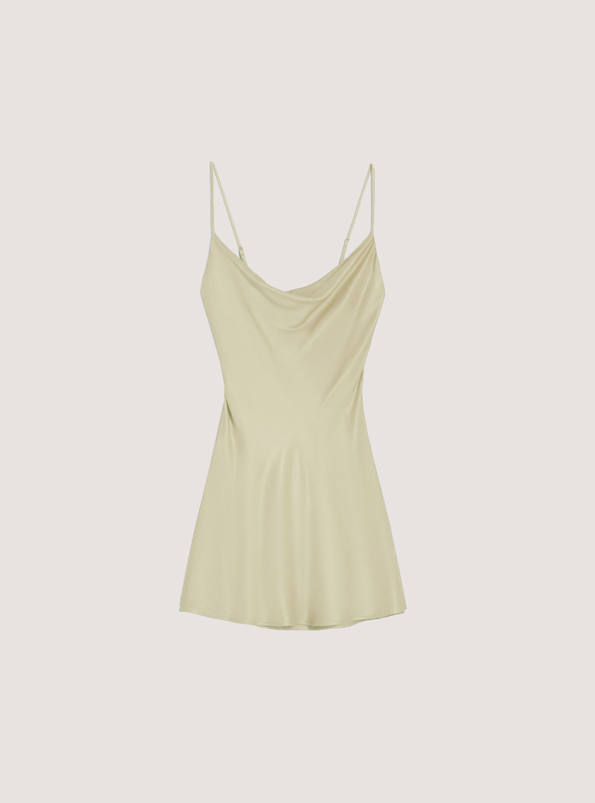 Vestido lencero de raso, BG1 DARK BEIGE