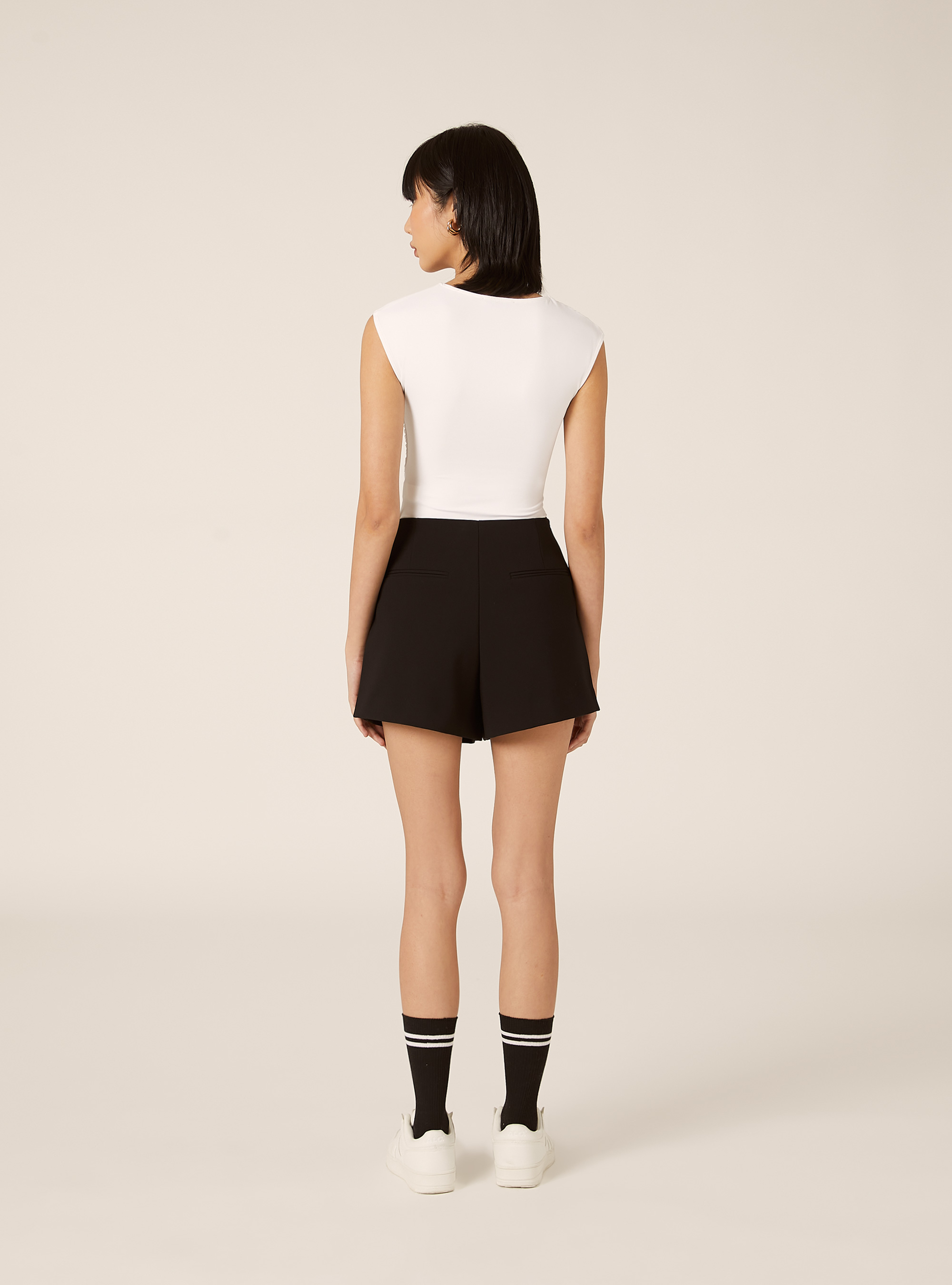 Skort basic a vita alta, BK1 BLACK