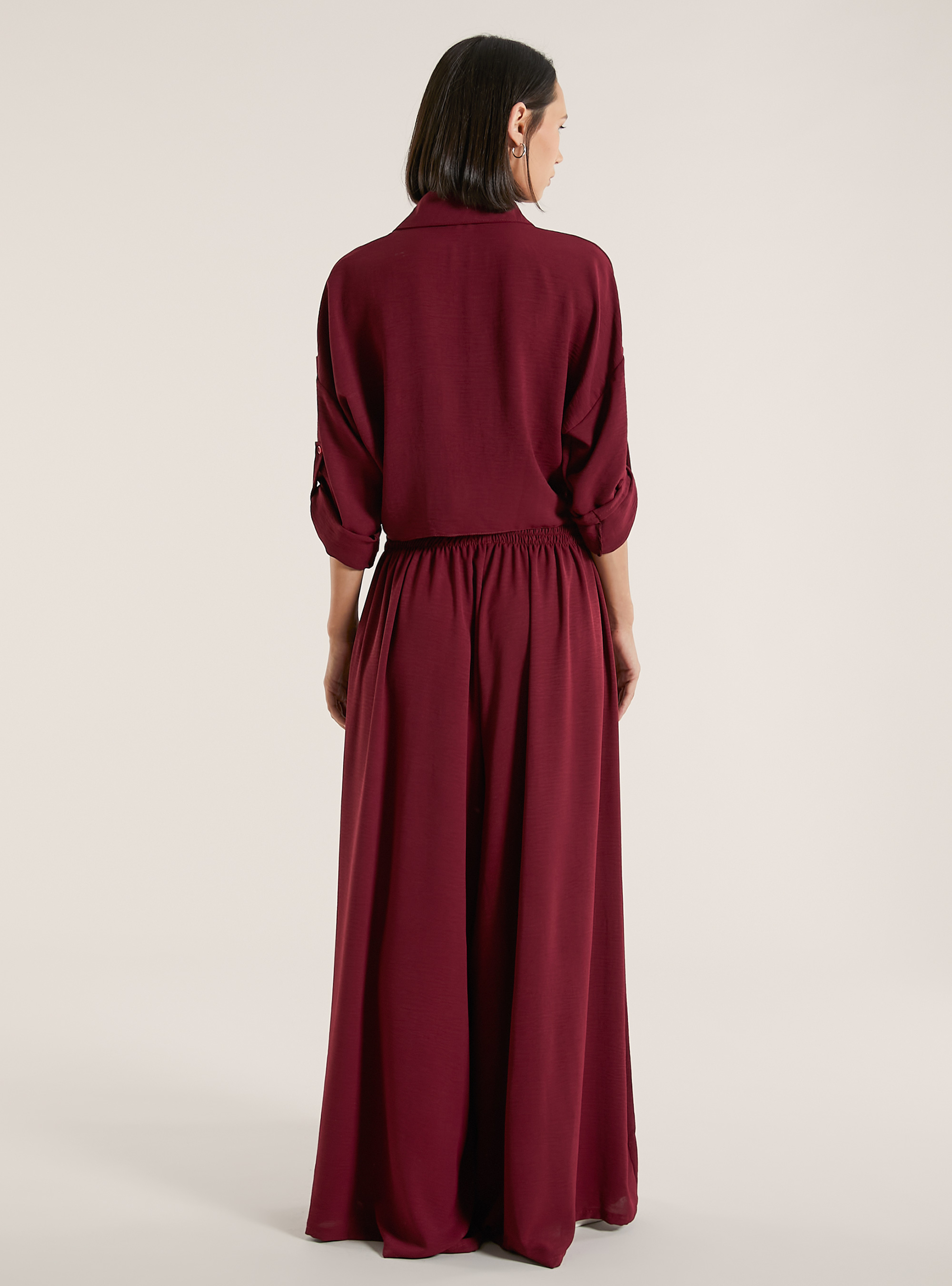 Camicia con nodo, BO1 BORDEAUX DARK