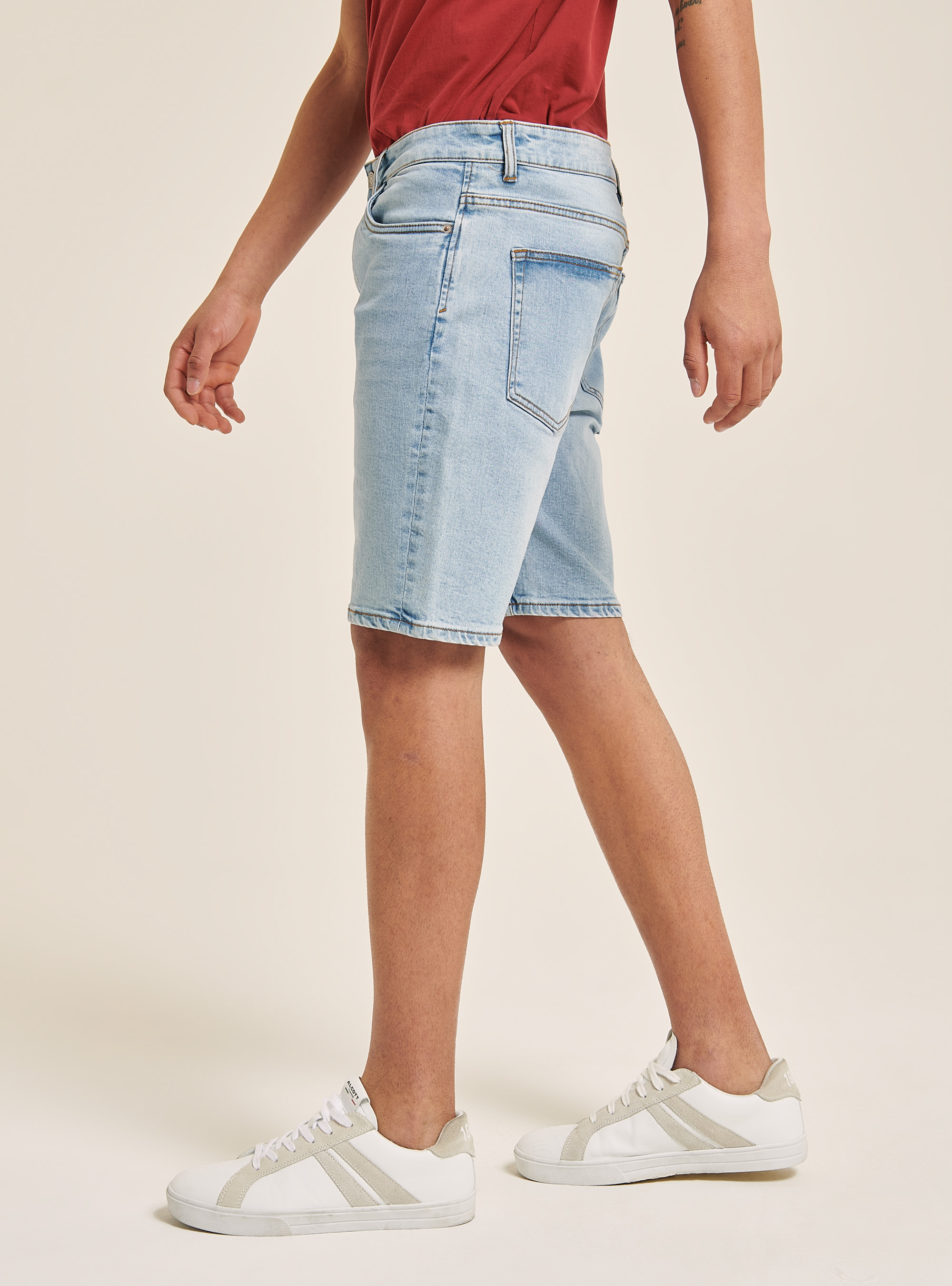 Denim comfort fit shorts bermuda, AZURE