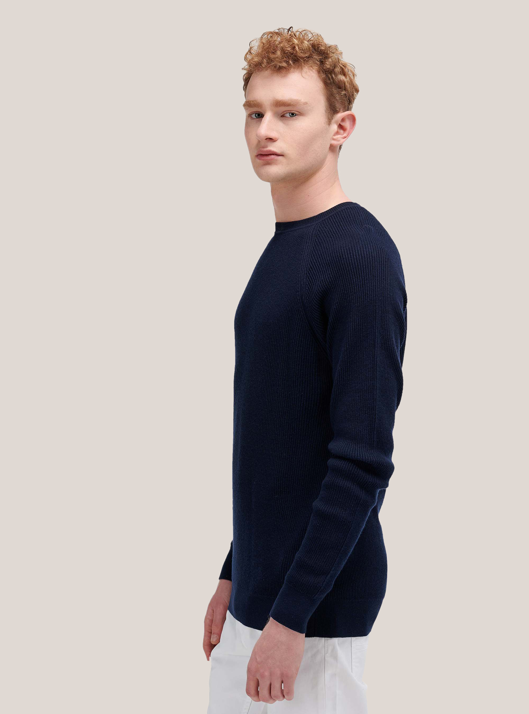 Pullover mit Rippchen, C2254 BLUE