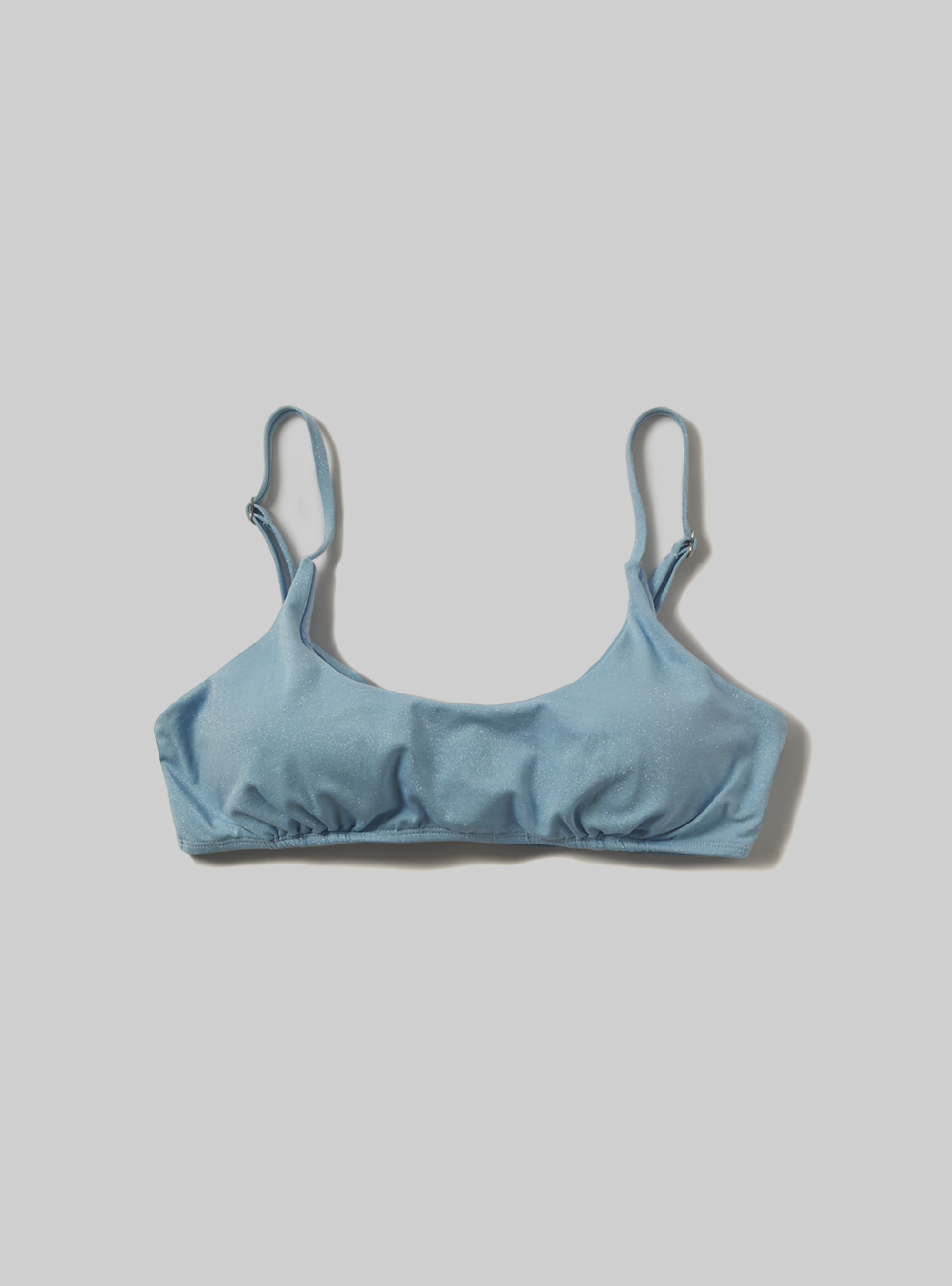 Recycled fabric brassiere bikini top, AZURE