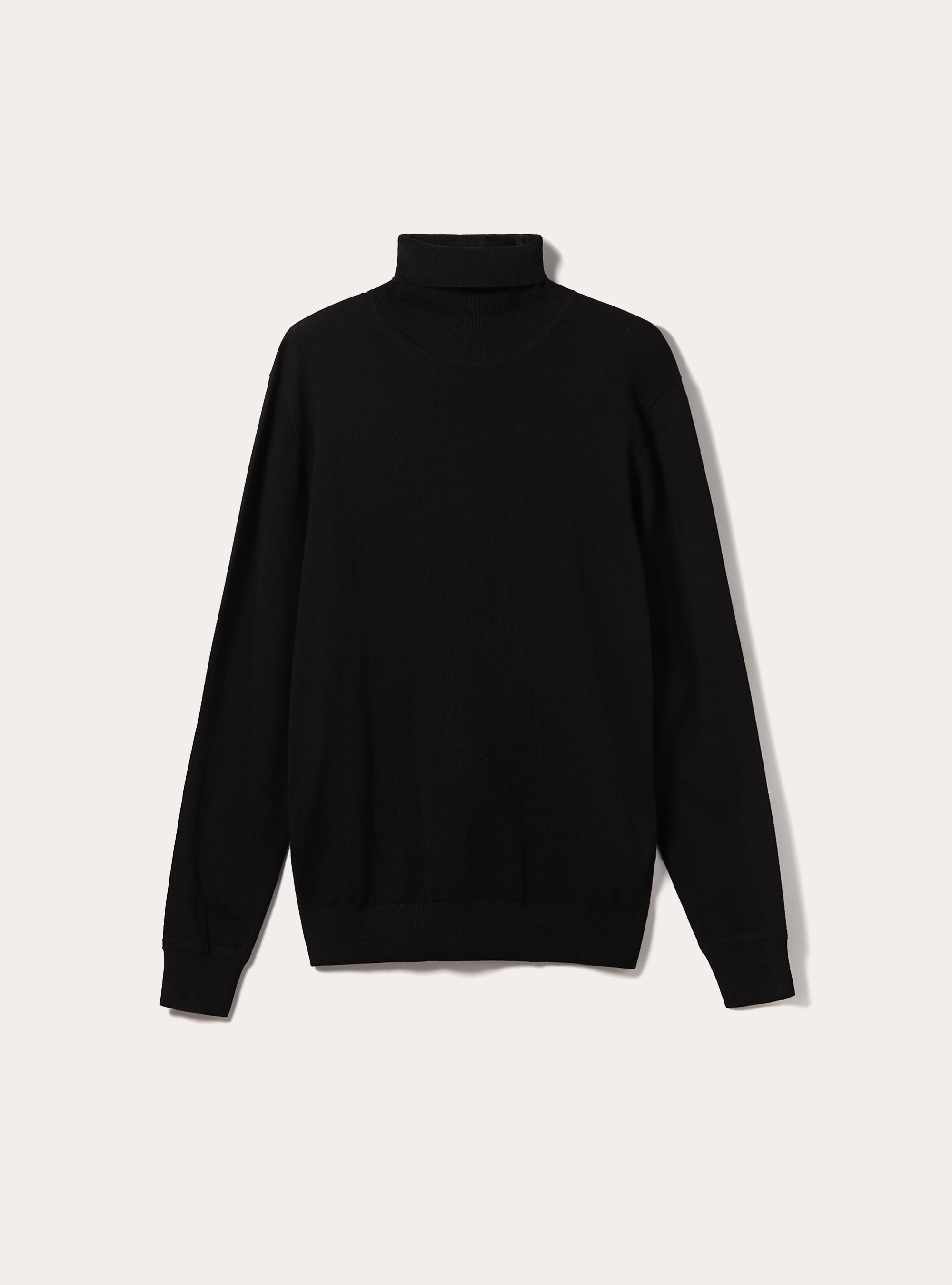 Pullover collo alto in viscosa, BK1 BLACK