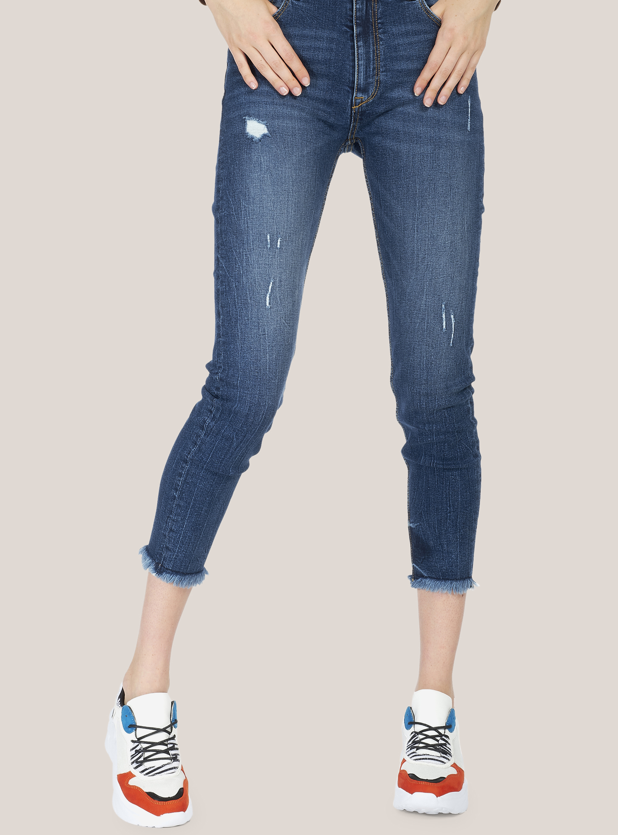 JEANS SKINNY HIGH WAIST, BLUE NAVY