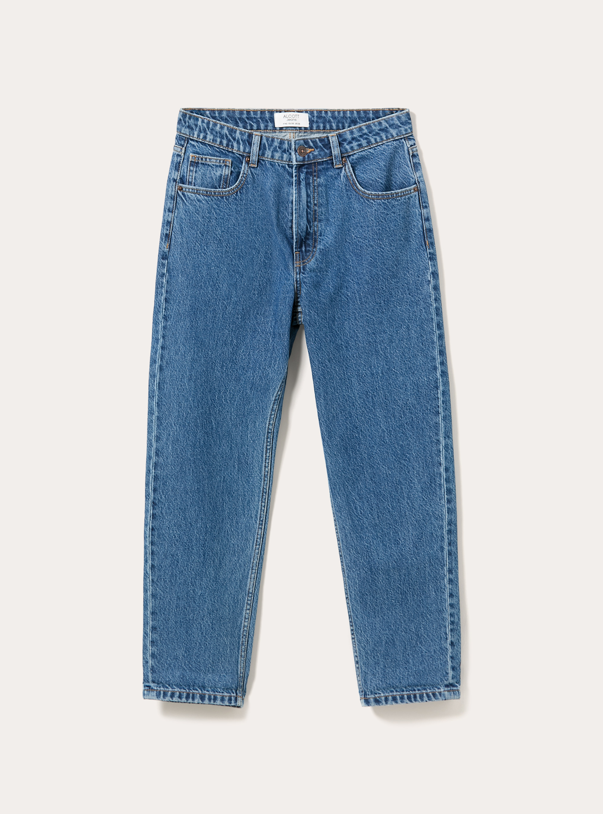 High waist mom fit jeans, D004 MEDIUM LIGHT BLUE