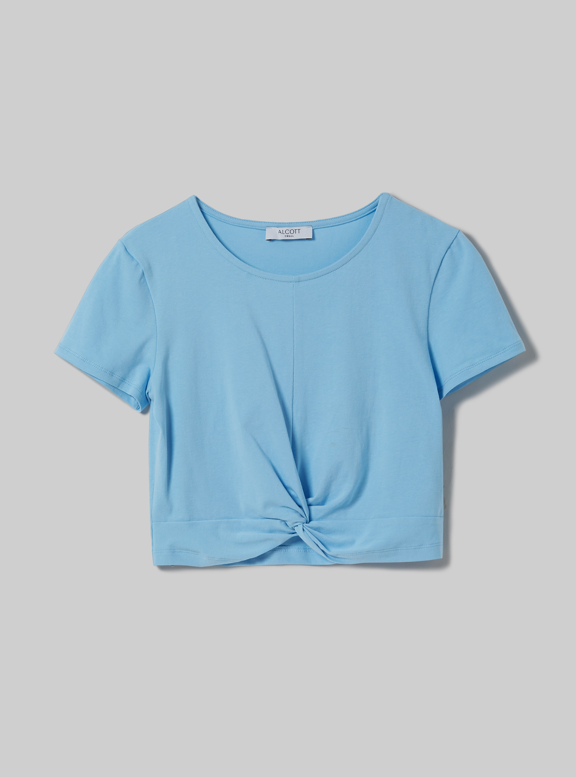 Camiseta corta con nudo, AZ2 AZZURRE MEDIUM