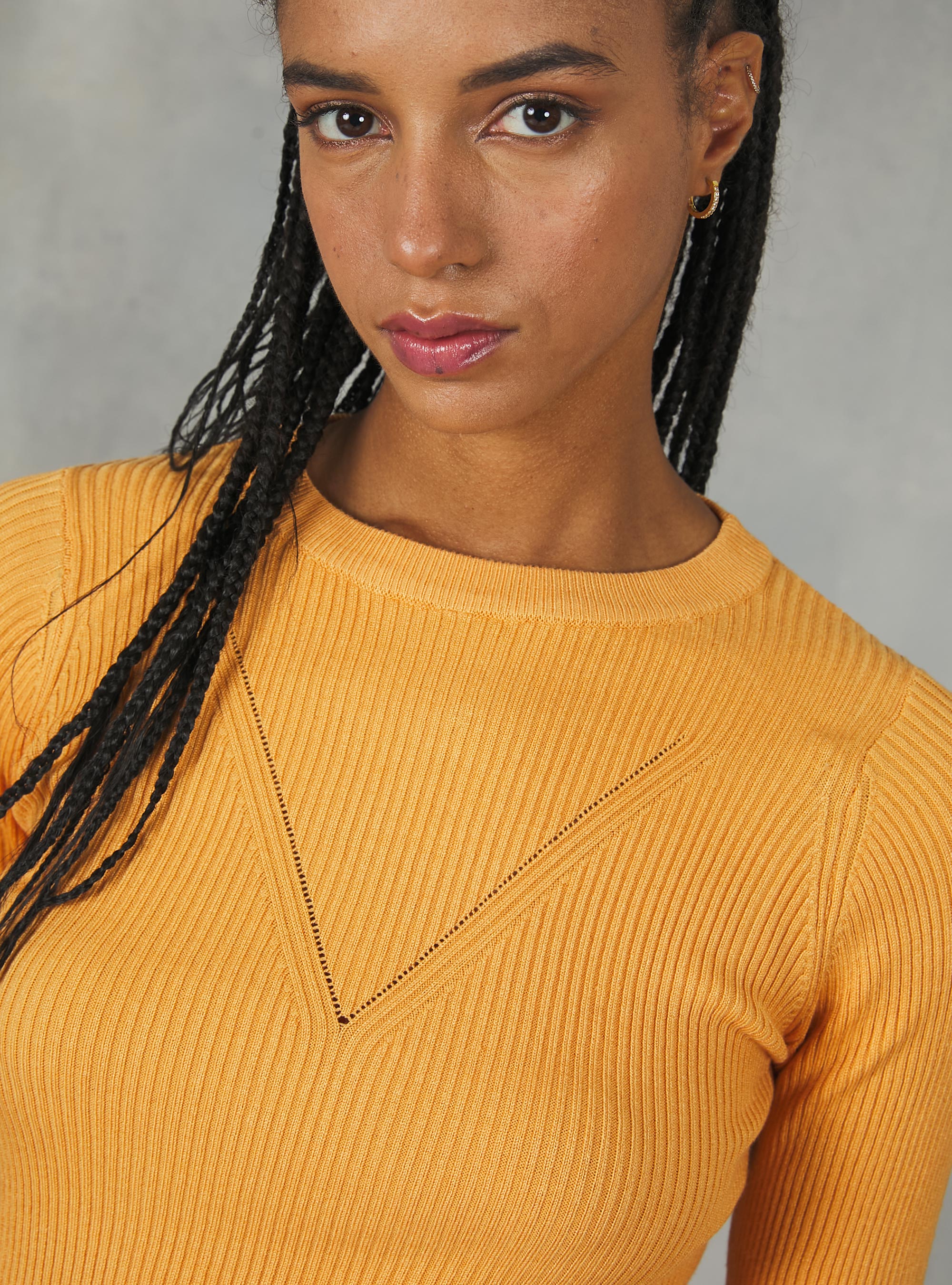 Pullover with V motif, OR3 ORANGE LIGHT