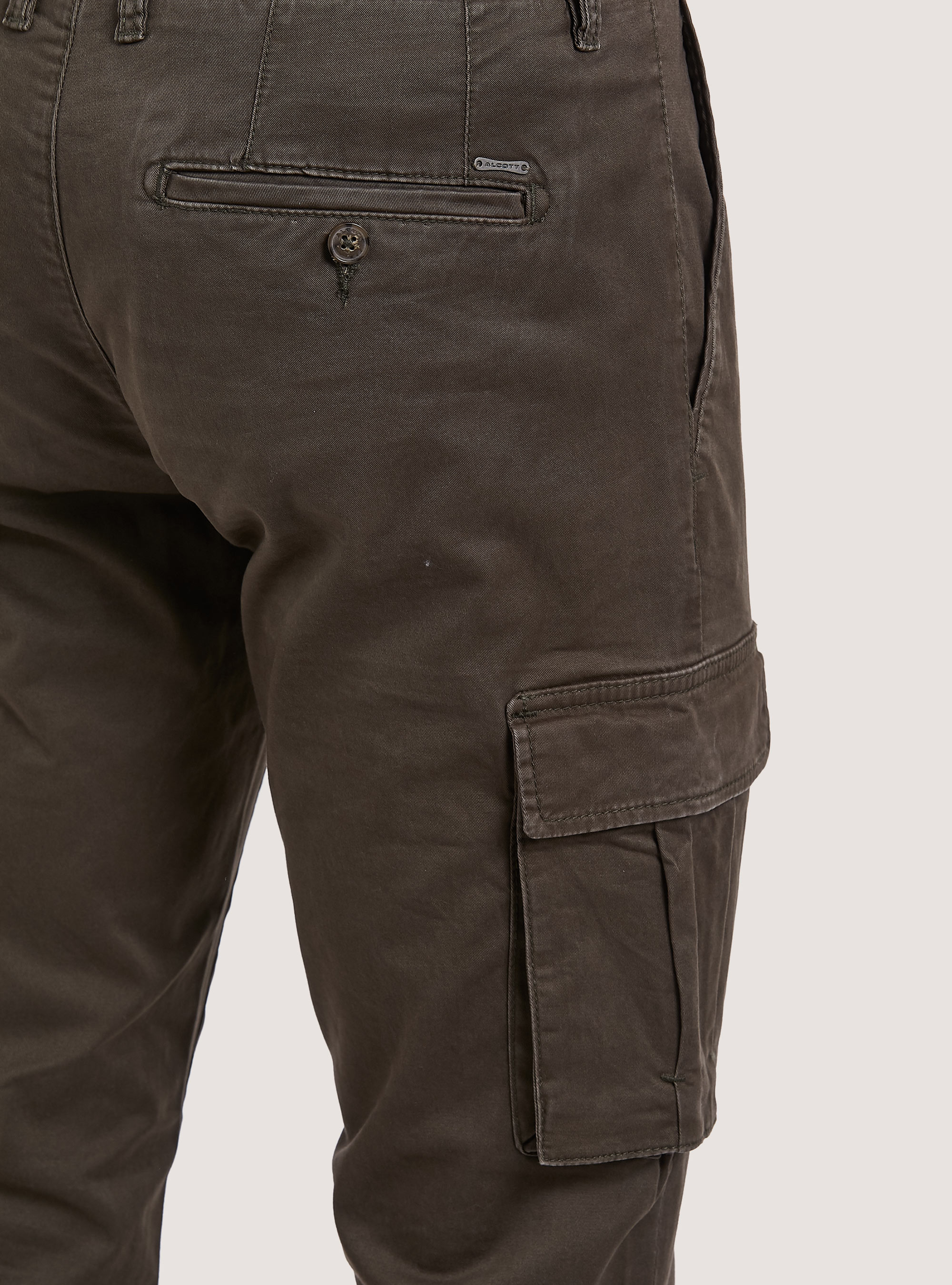 Pantaloni chinos cargo in cotone, KY1 KAKY DARK