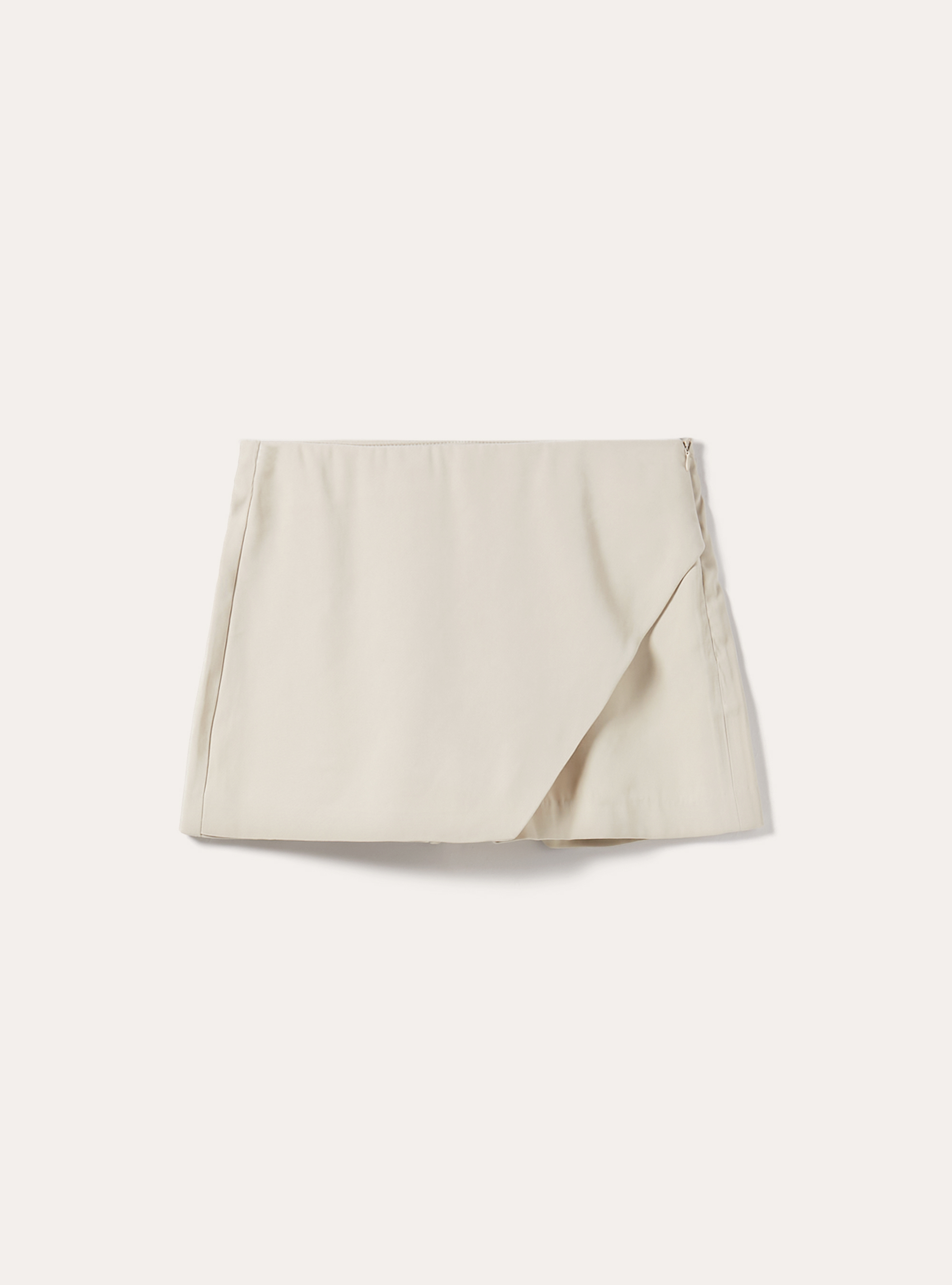 Soft touch skort with asymmetrical cut, BG2 BEIGE MEDIUM