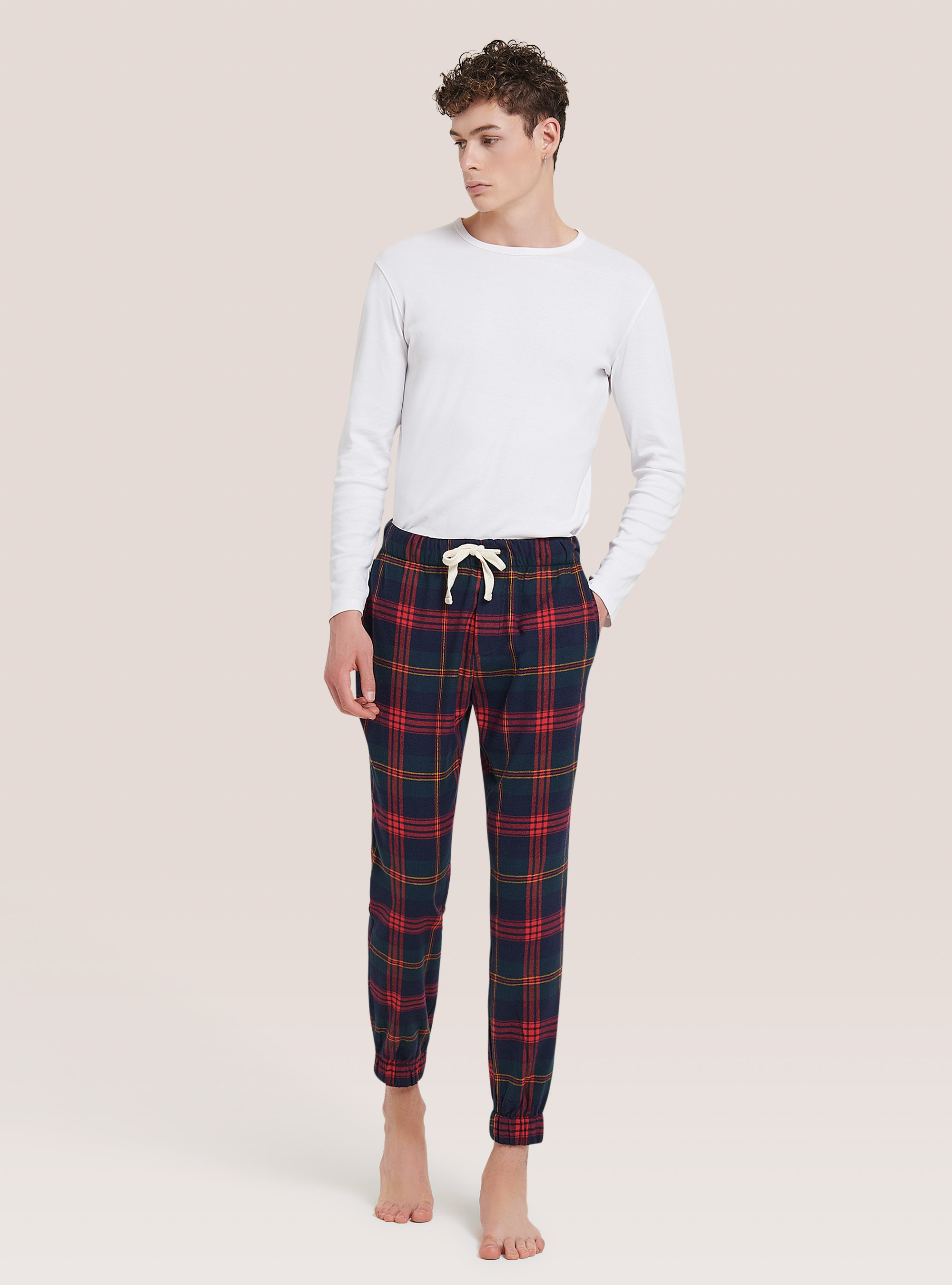Tartan pyjama trousers, NA2 NAVY MEDIUM