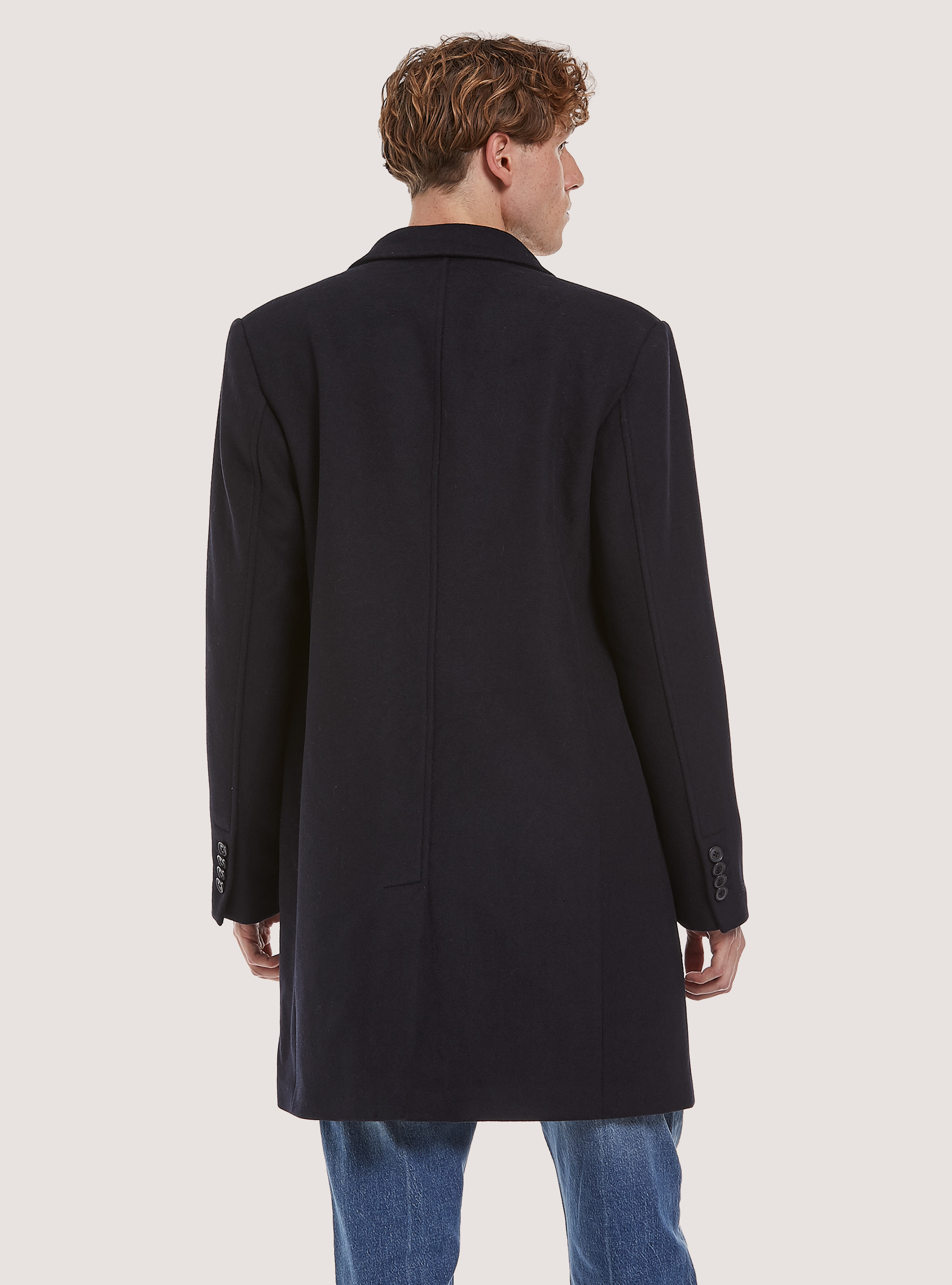 Cappotto monopetto in misto lana, NA1 NAVY DARK