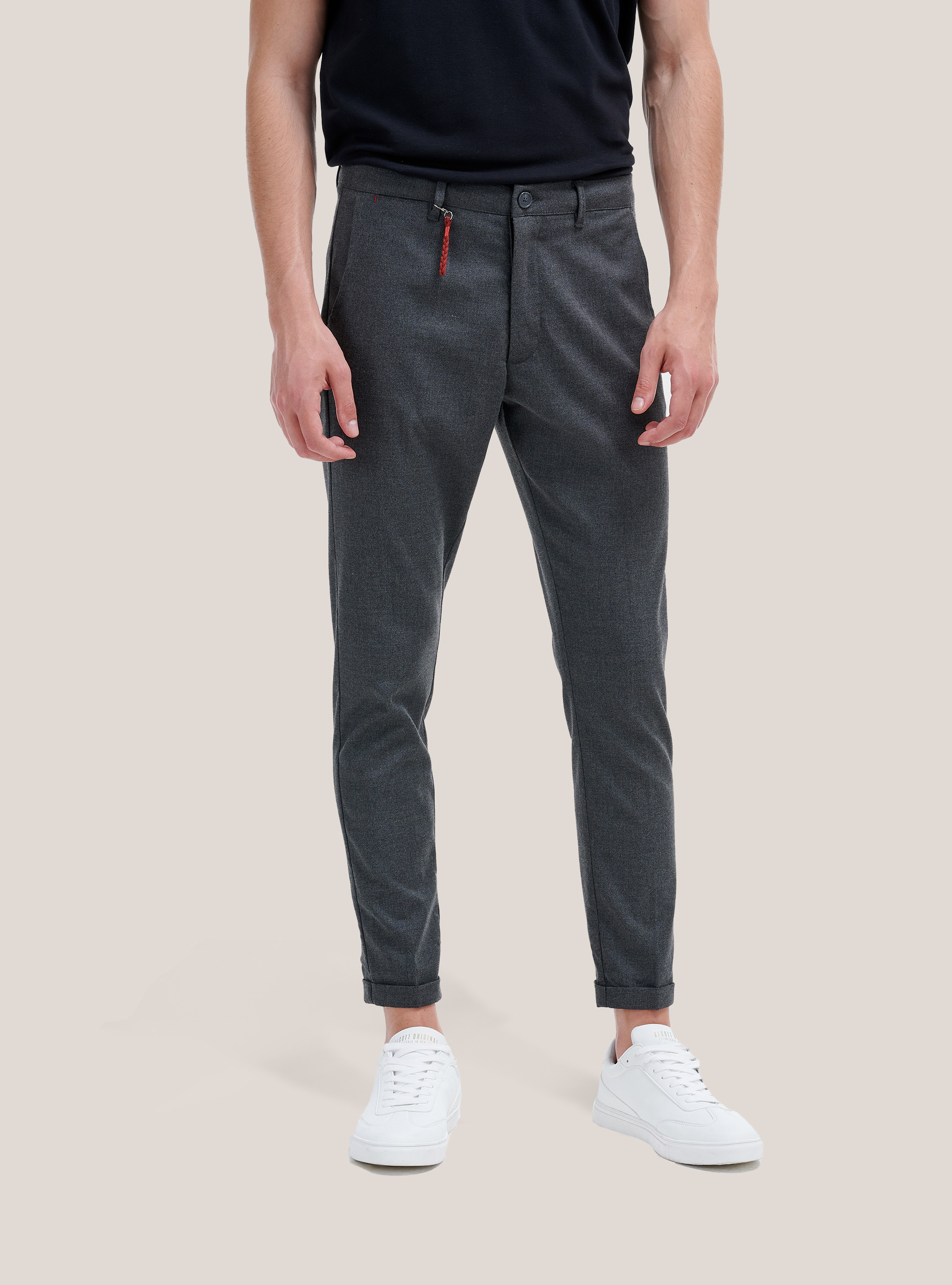 Pantalone slim fit, GREY MELANGE