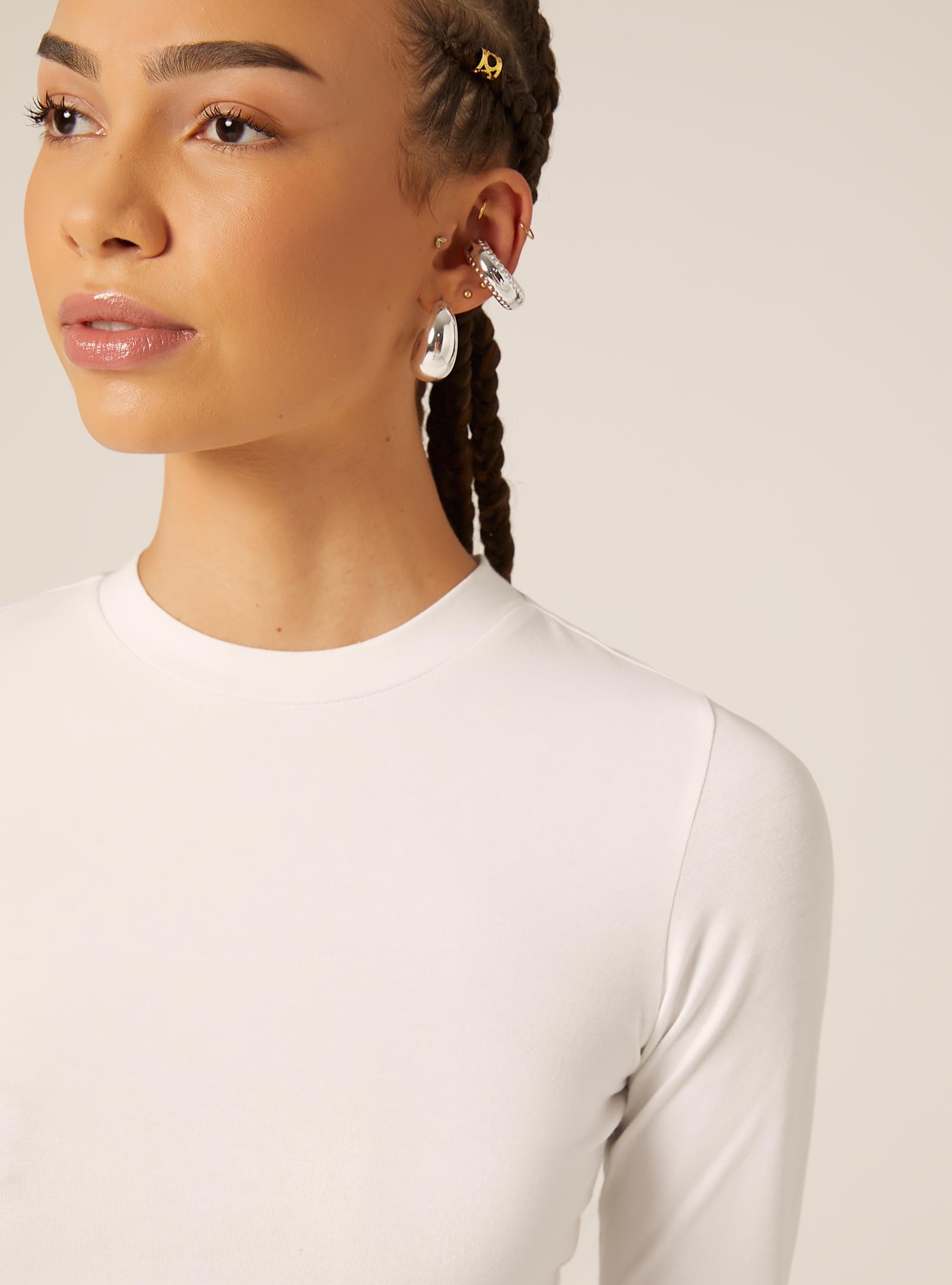 Camiseta corta de manga larga, WH2 WHITE