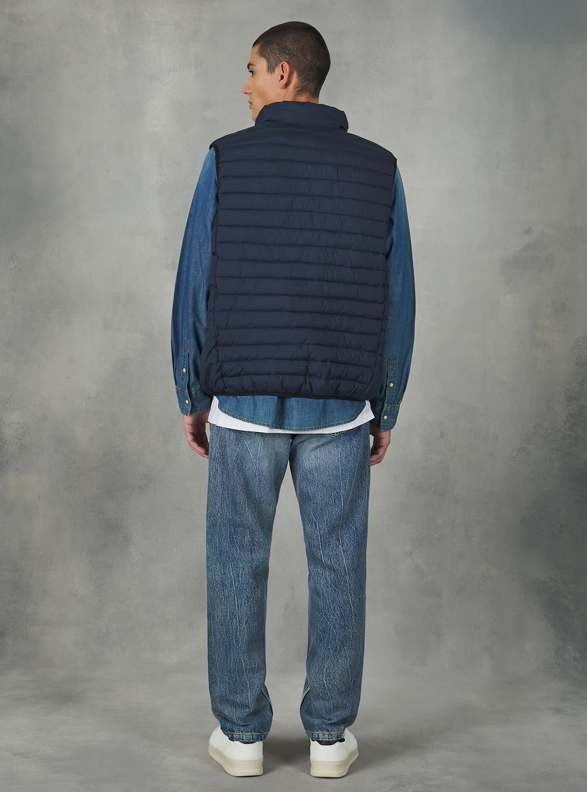 Padded sleeve jacket with contrasting zip, NA2 NAVY MEDIUM