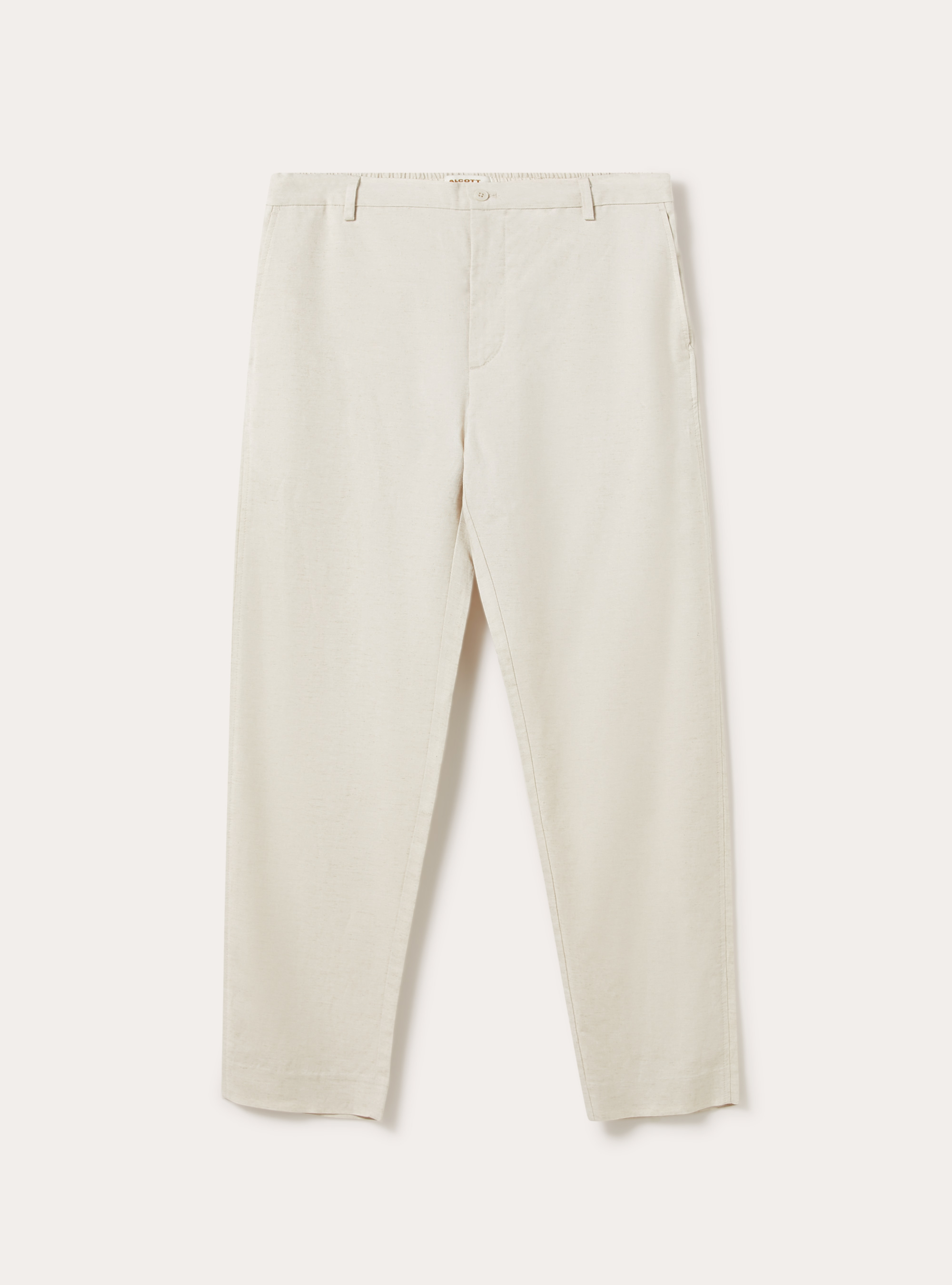 Pantaloni misto lino con coulisse interna, MBG3 BEIGE MEL LIGHT