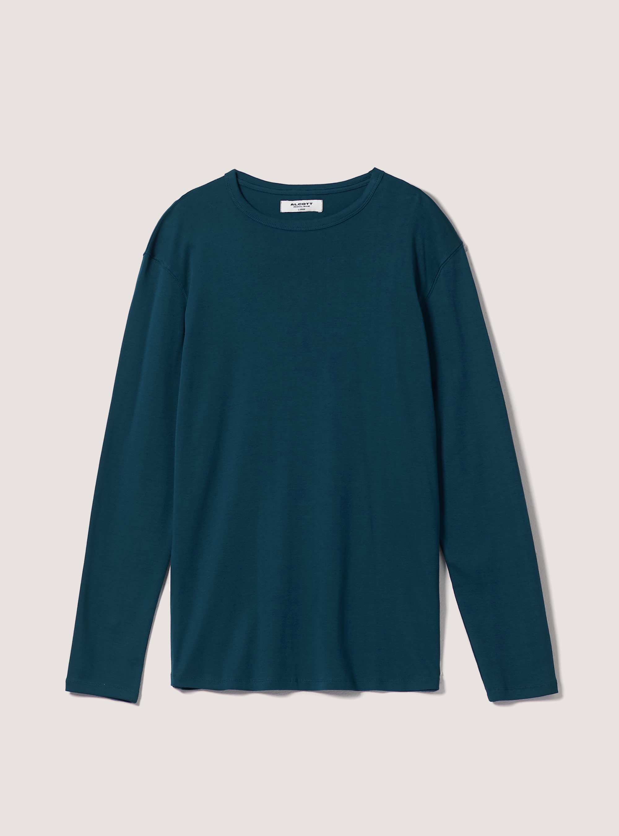 Long-sleeved cotton T-shirt, OB1 BLUE OIL DARK