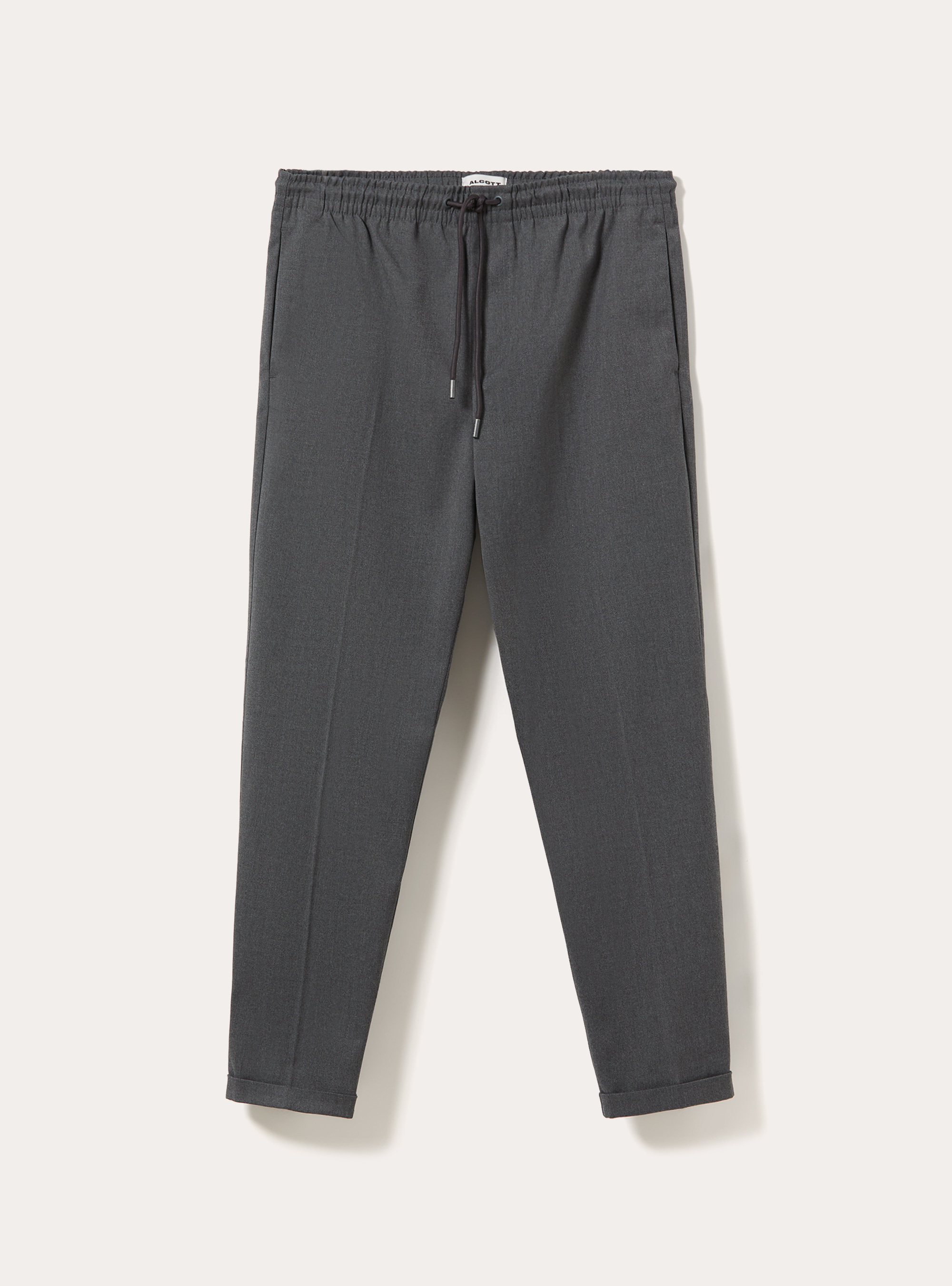 Tailored jogger trousers with elasticated drawstring waist, MGY1 GREY MEL DARK